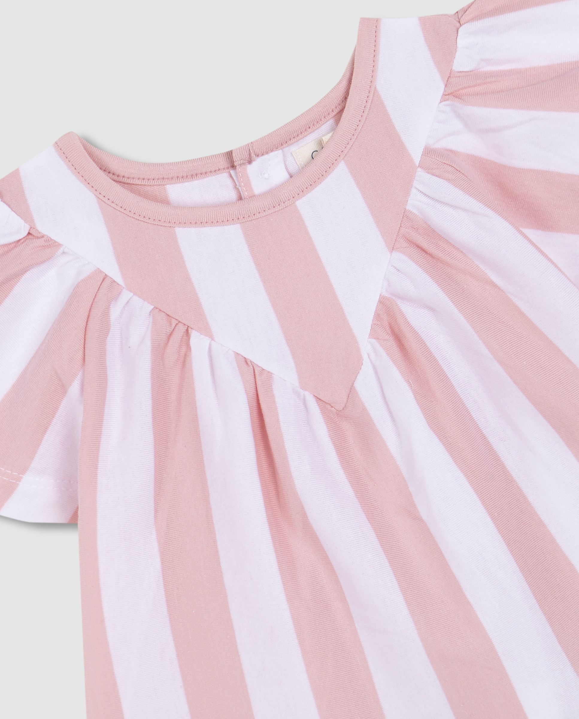 T-shirt para Bebé Às Riscas Rosa-claro-3