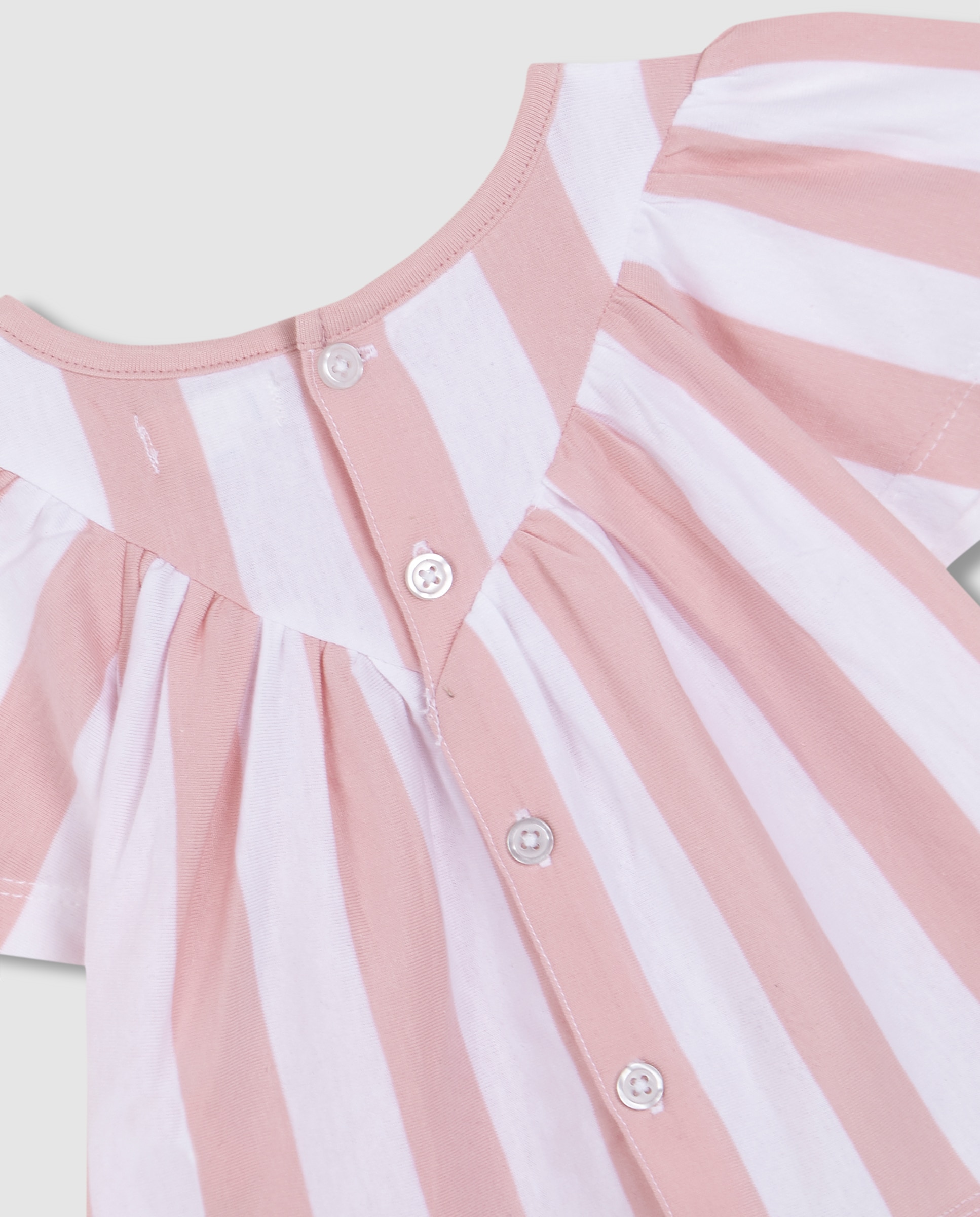 T-shirt para Bebé Às Riscas Rosa-claro-4