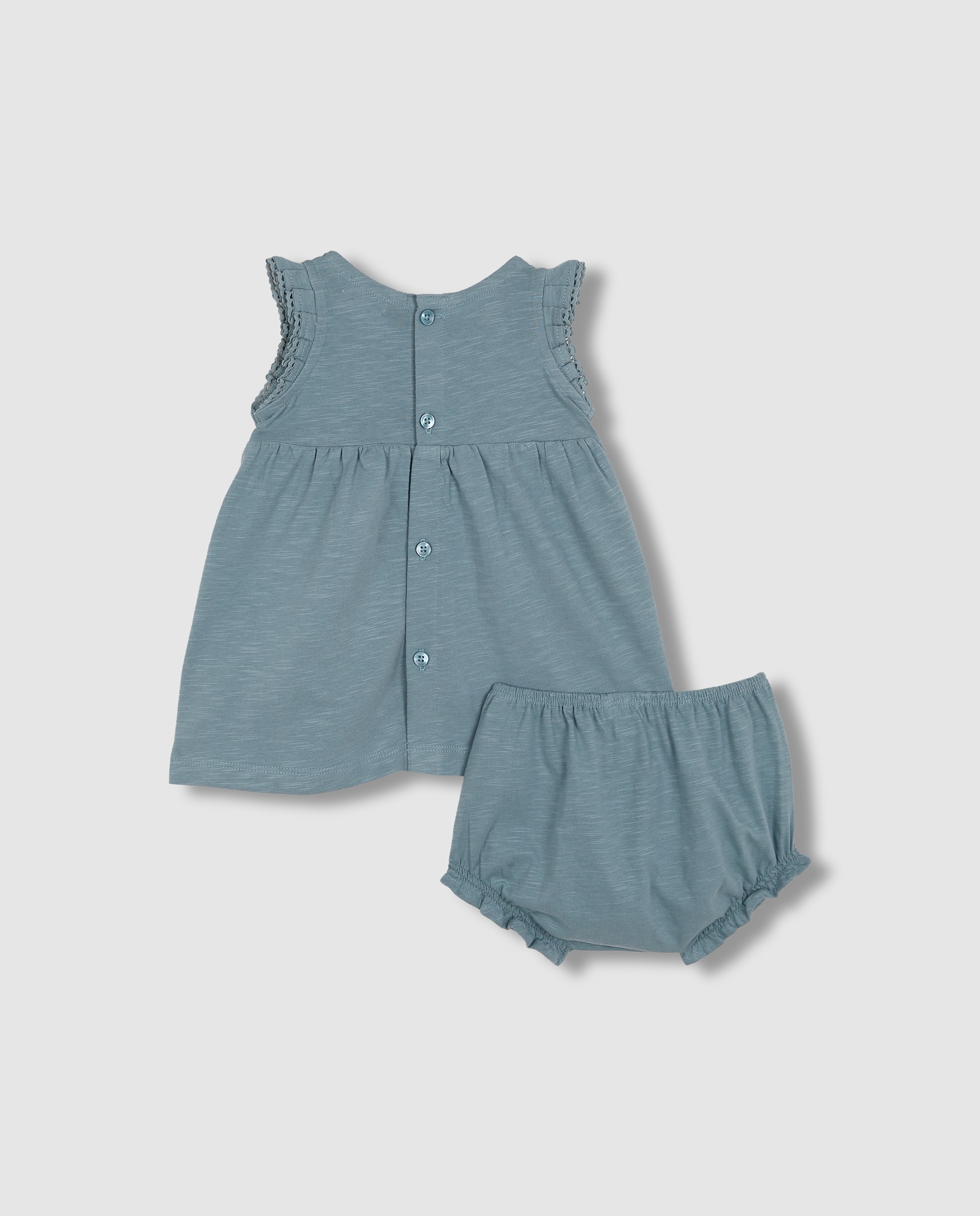 Vestido para Bebé de Malha Verde-azulado-2