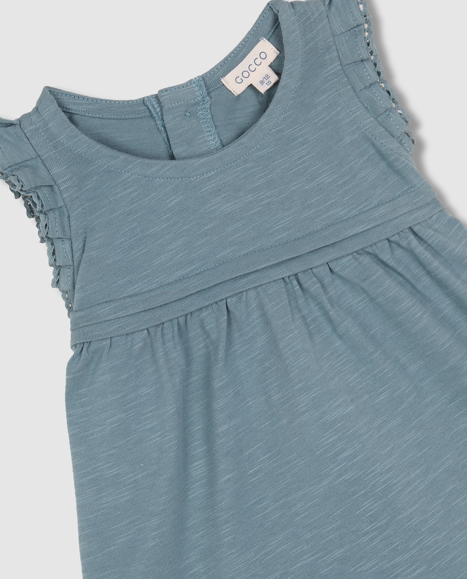 Vestido para Bebé de Malha Verde-azulado-3