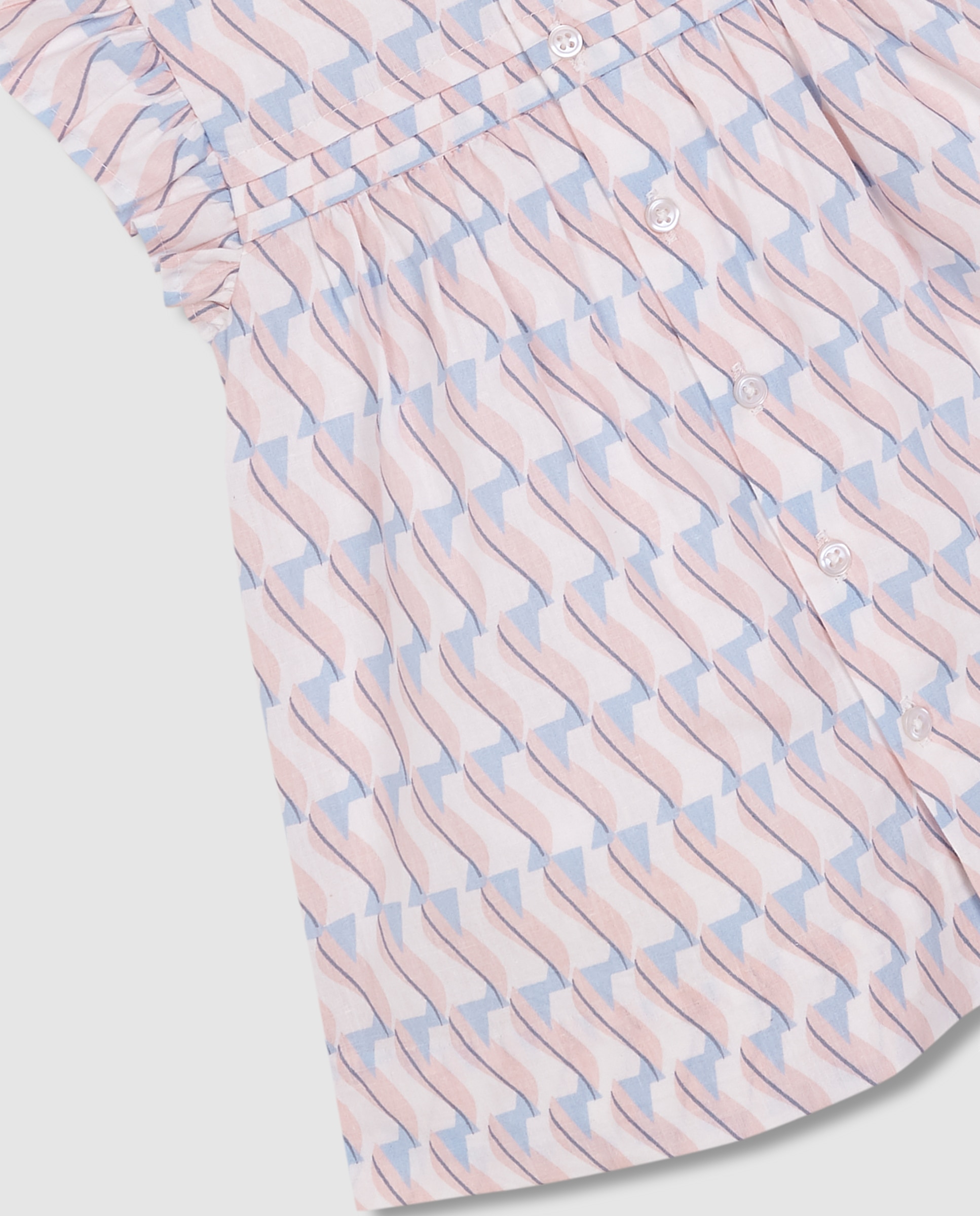 Vestido para Bebé com Estampado Geométrico Gocco Rosa / azul marinho-4