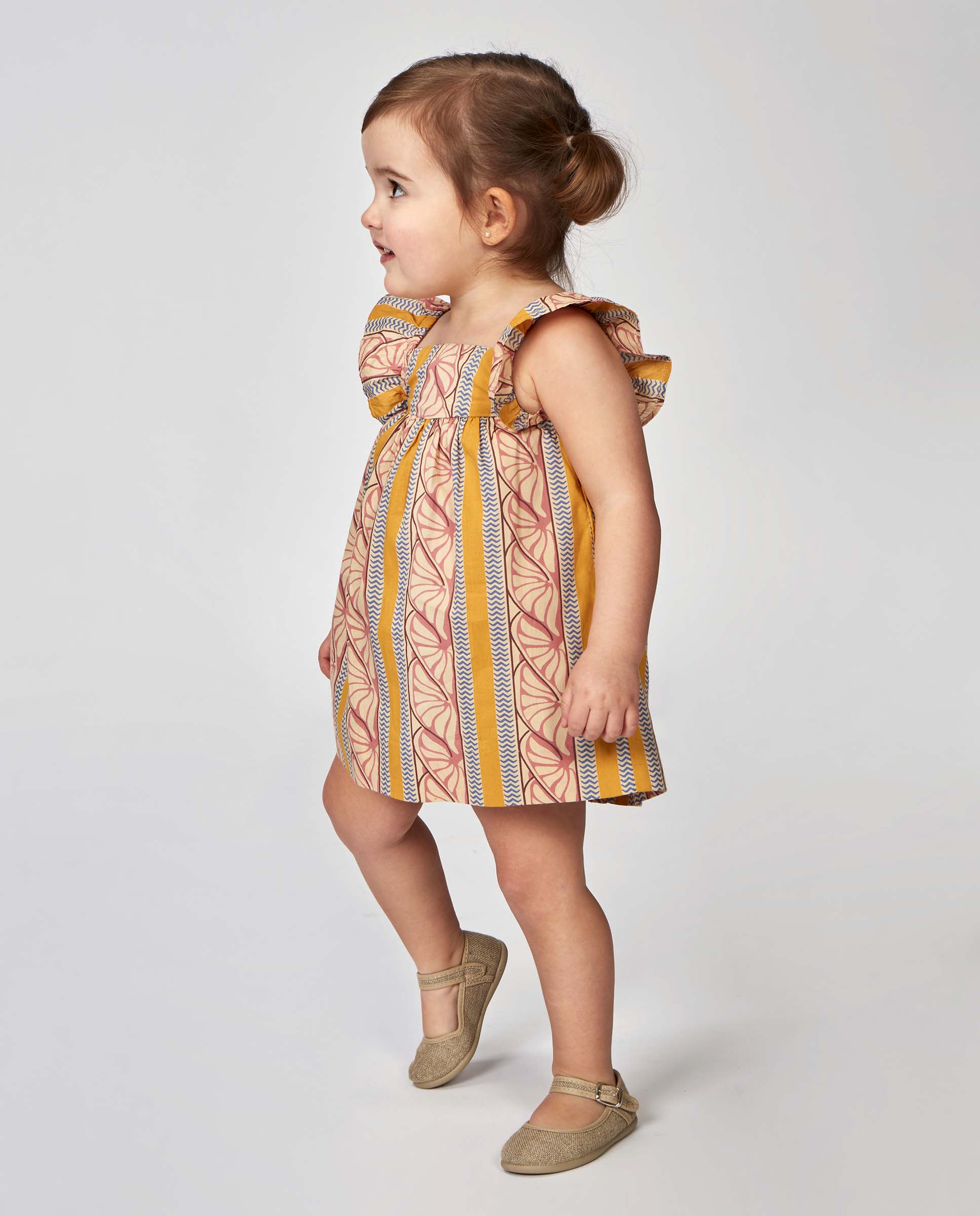 Vestido para Bebé com Estampado Étnico Rosa-2