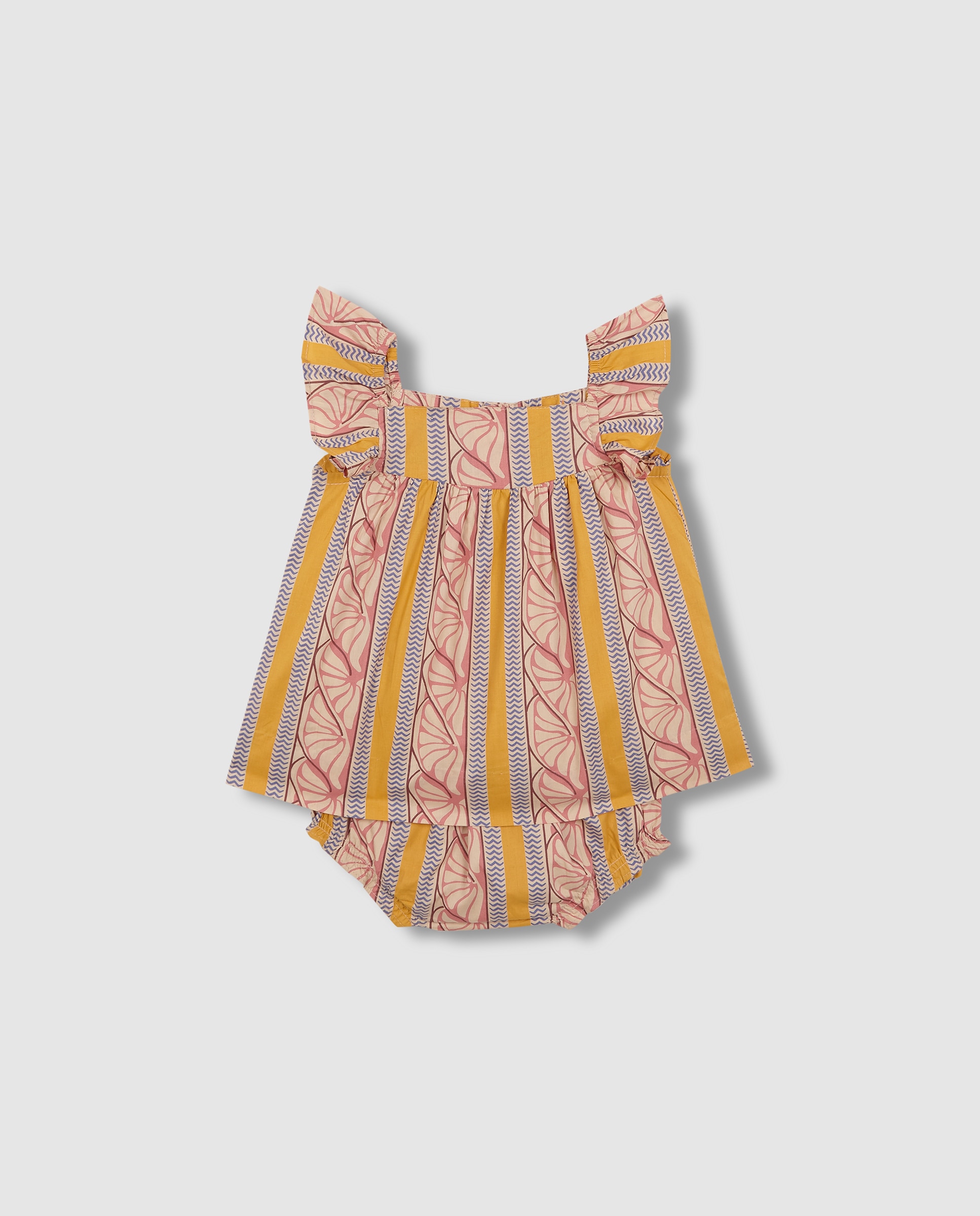 Vestido para Bebé com Estampado Étnico Rosa-3