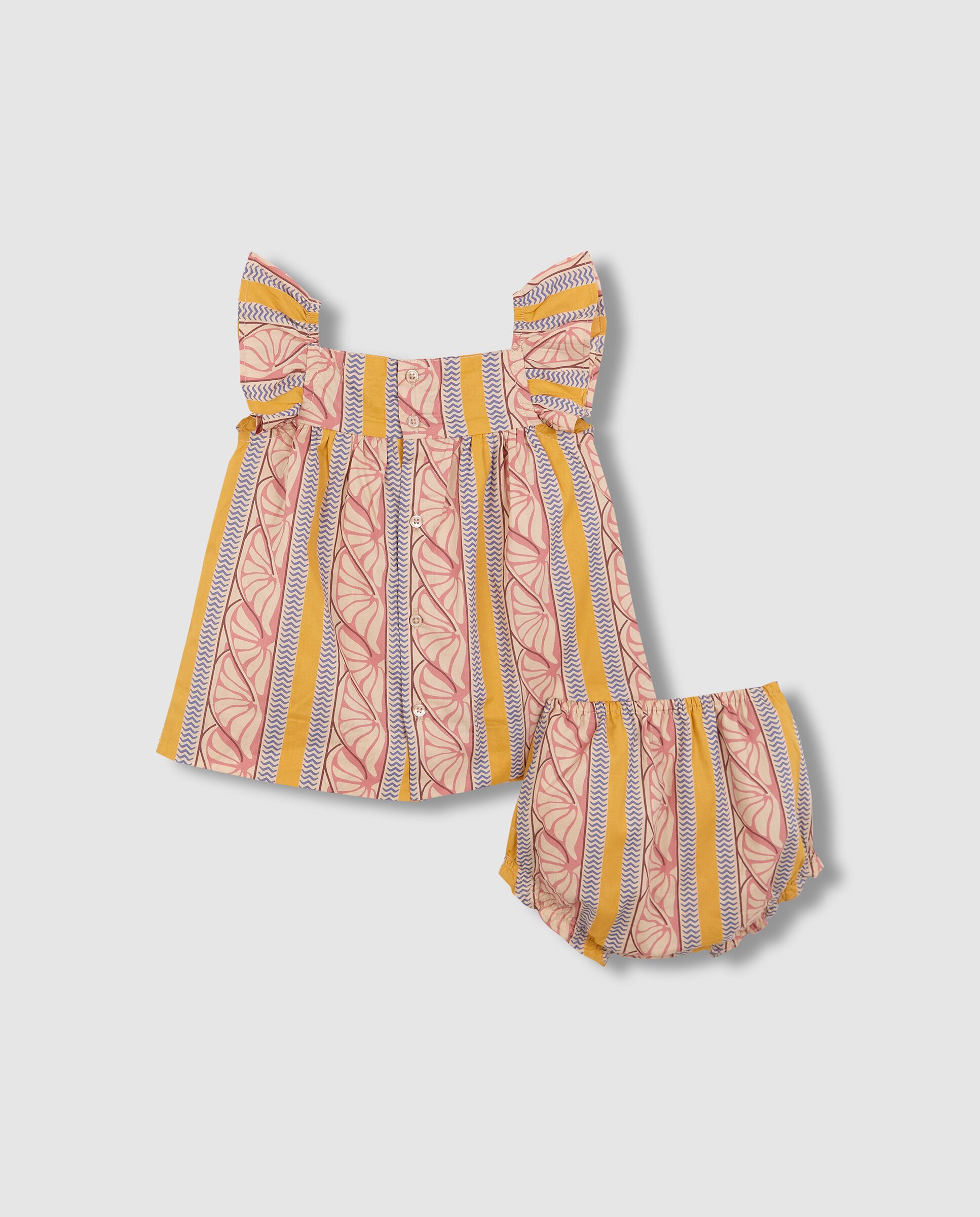 Vestido para Bebé com Estampado Étnico Rosa-4