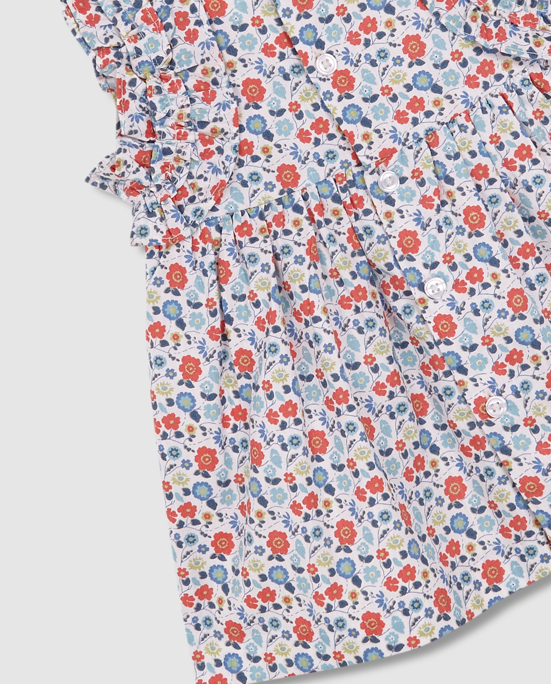 Vestido para Bebé de Flores Branco-marfim-4