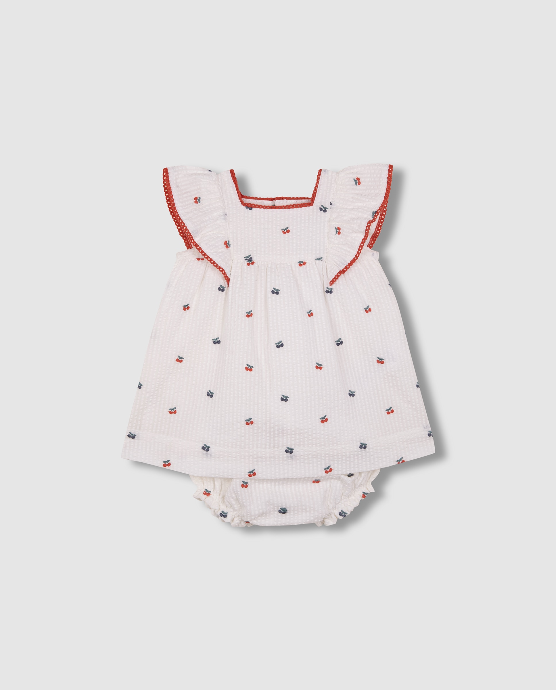 Vestido para Bebé Estampado com Folho Gocco Branco-1