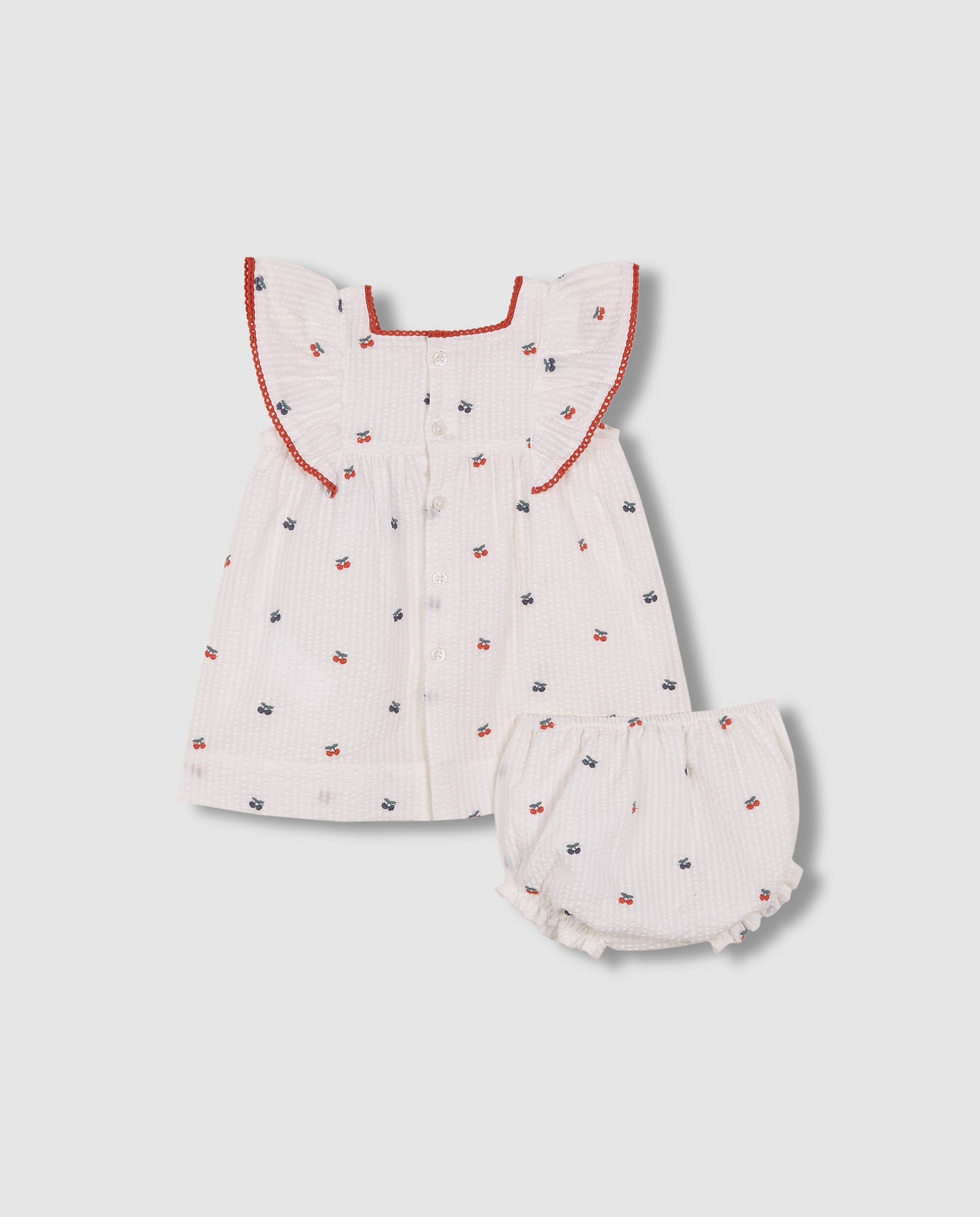 Vestido para Bebé Estampado com Folho Gocco Branco-2