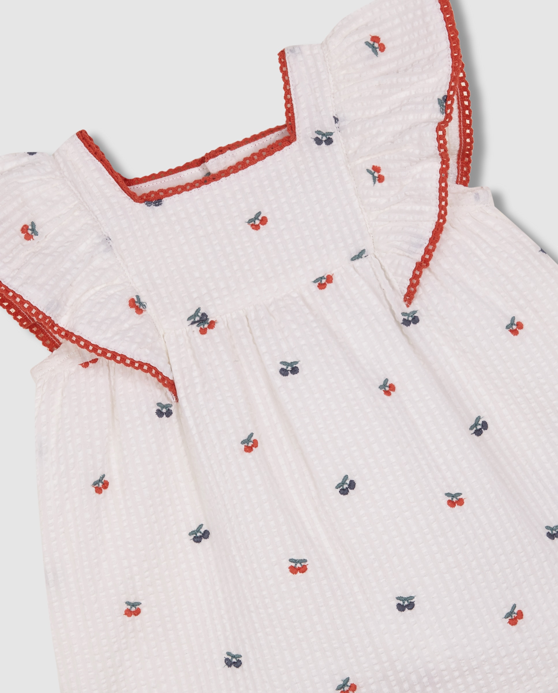 Vestido para Bebé Estampado com Folho Gocco Branco-3