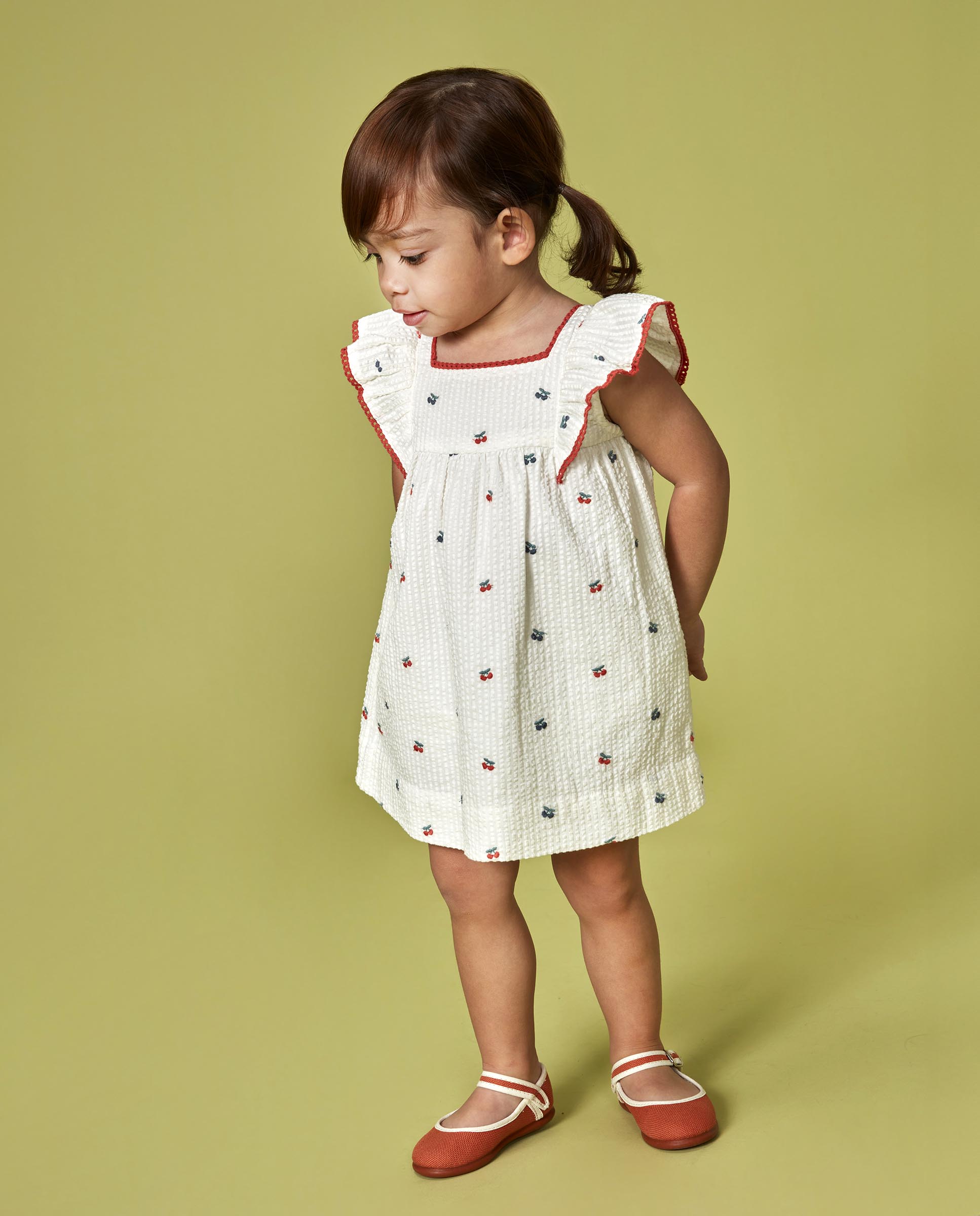 Vestido para Bebé Estampado com Folho Gocco Branco-5