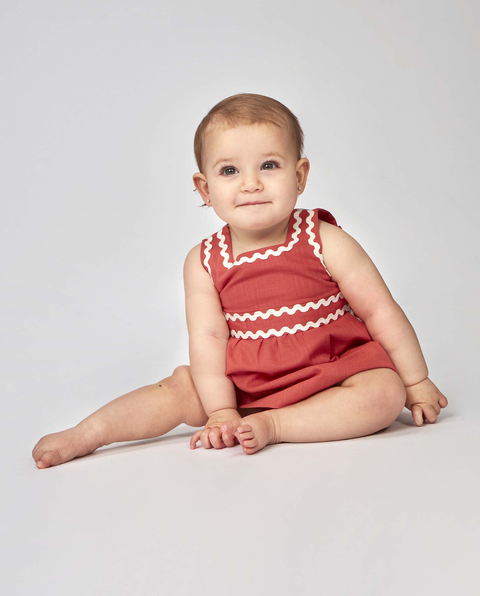 Vestido para Bebé com Laço Laranja-2