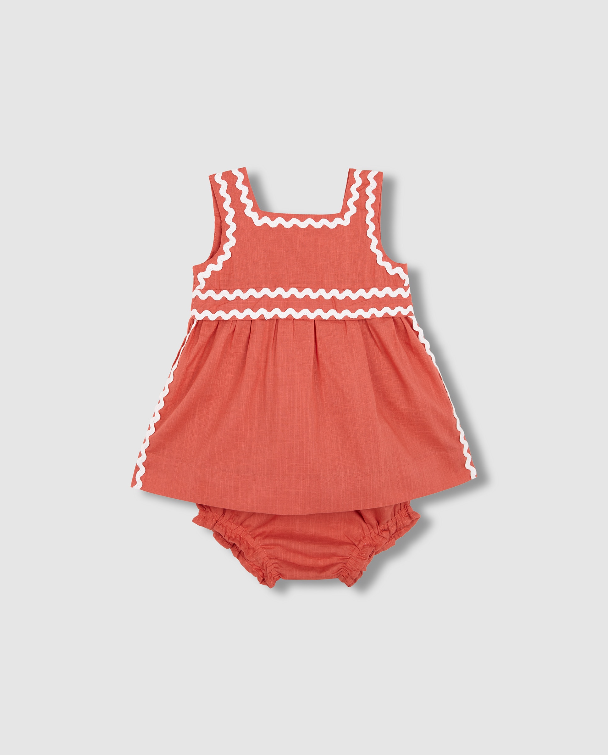 Vestido para Bebé com Laço Laranja-3
