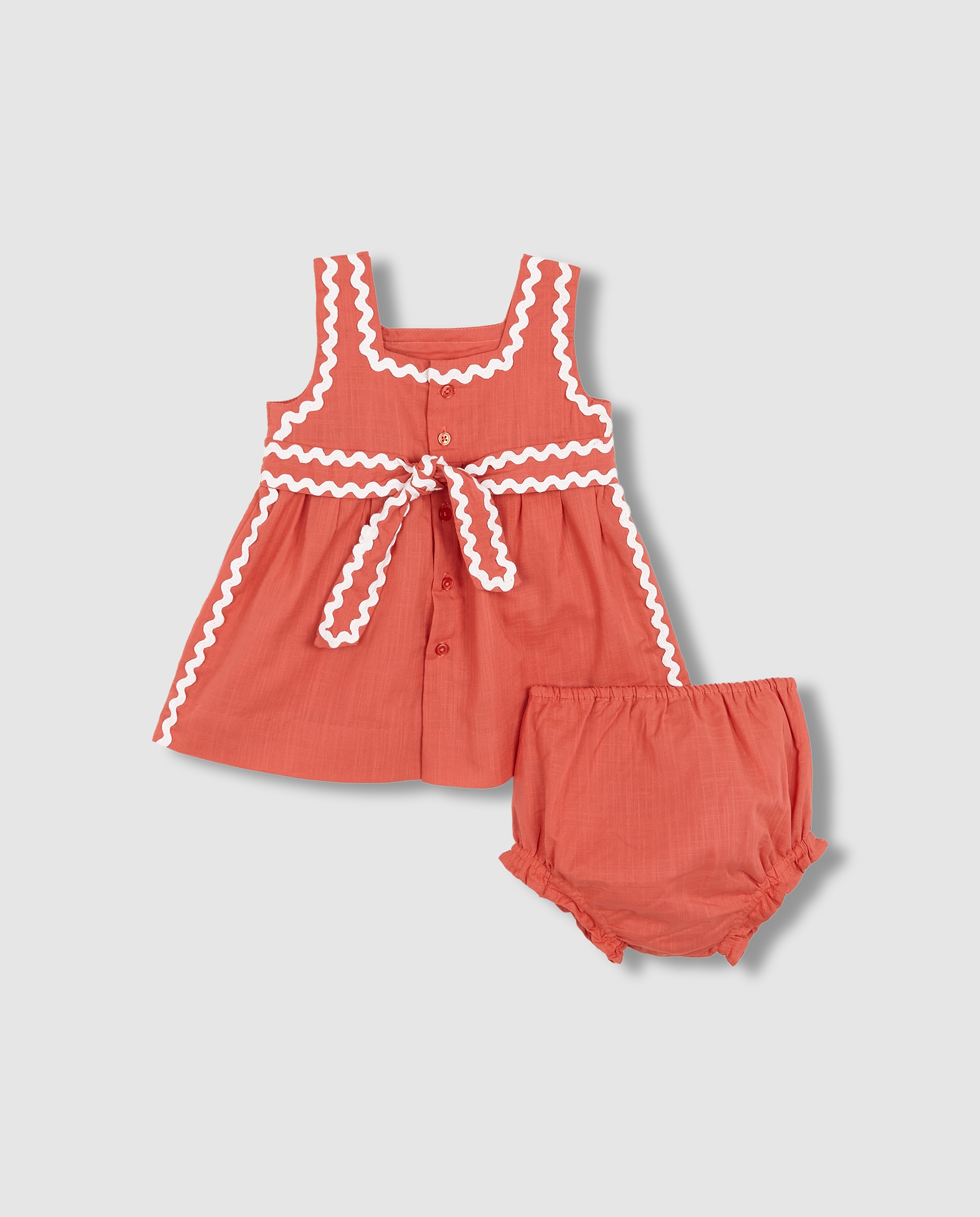 Vestido para Bebé com Laço Laranja-4