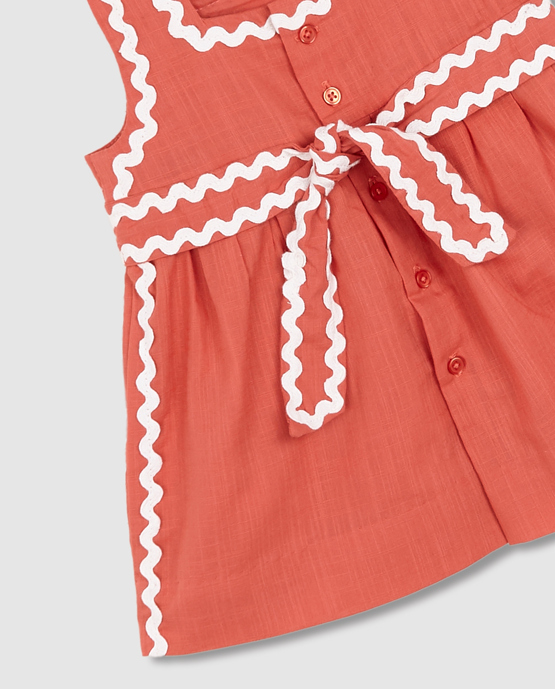 Vestido para Bebé com Laço Laranja-6