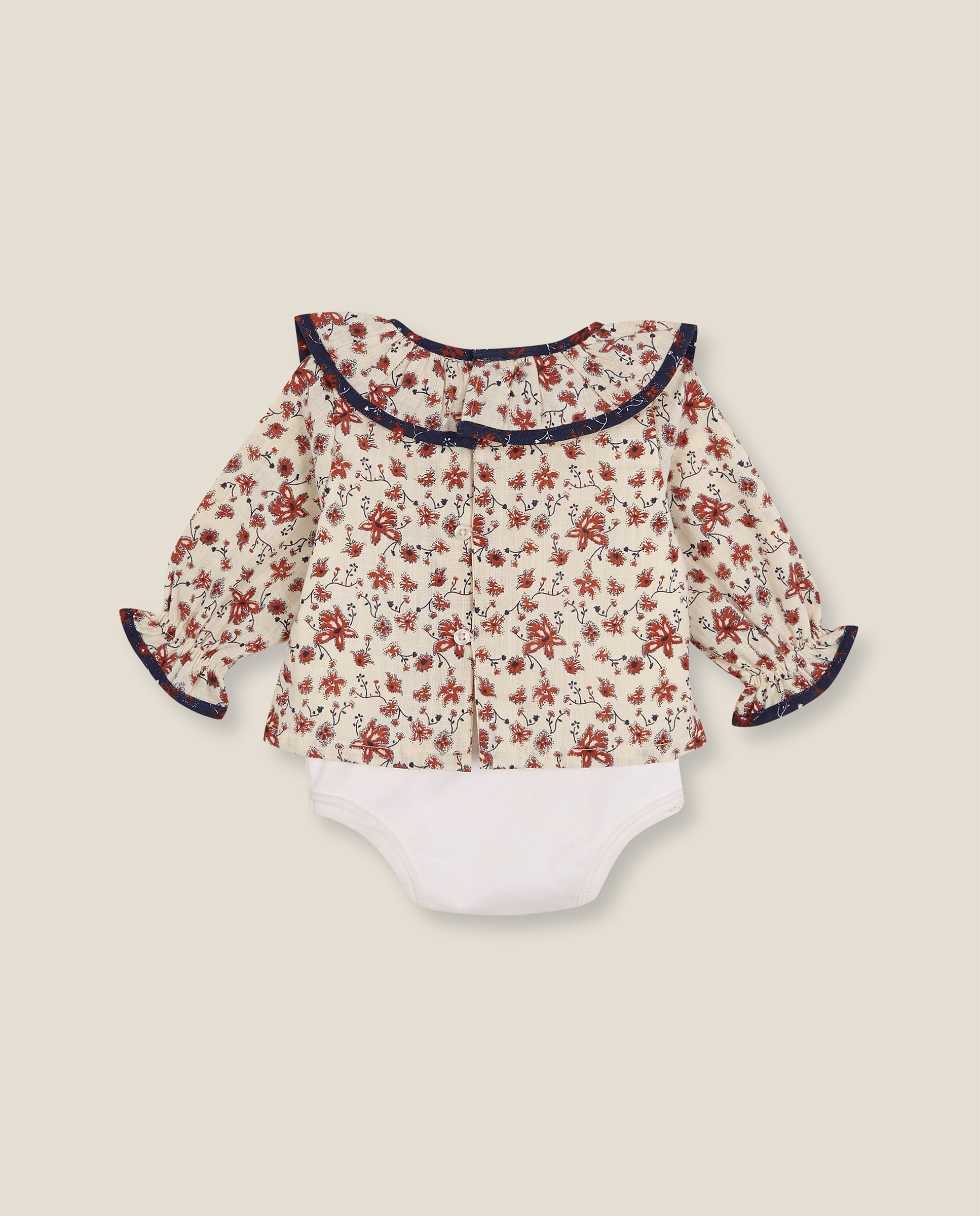 Camisa para Bebé com Estampado Floral Amarelo-2