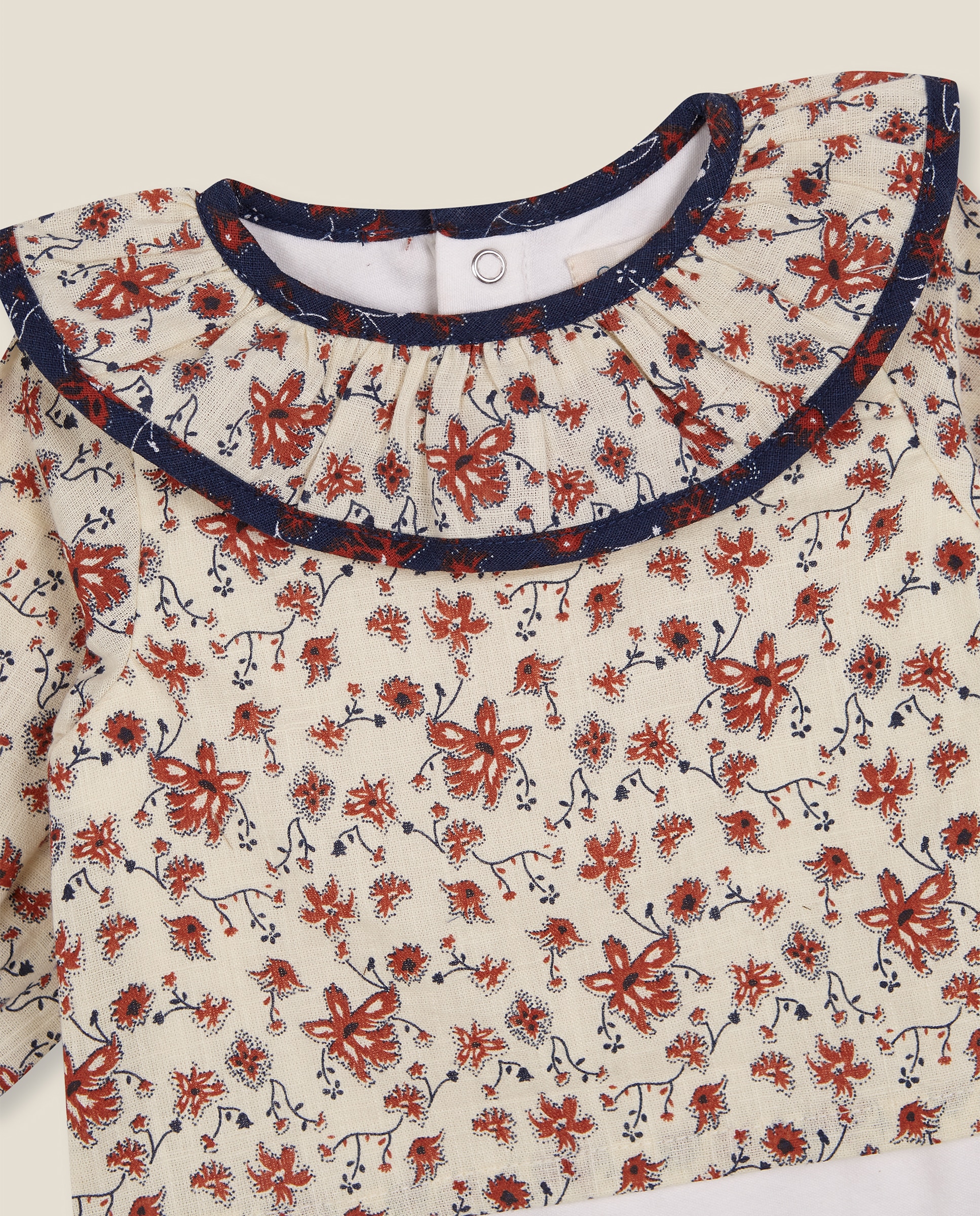 Camisa para Bebé com Estampado Floral Amarelo-3