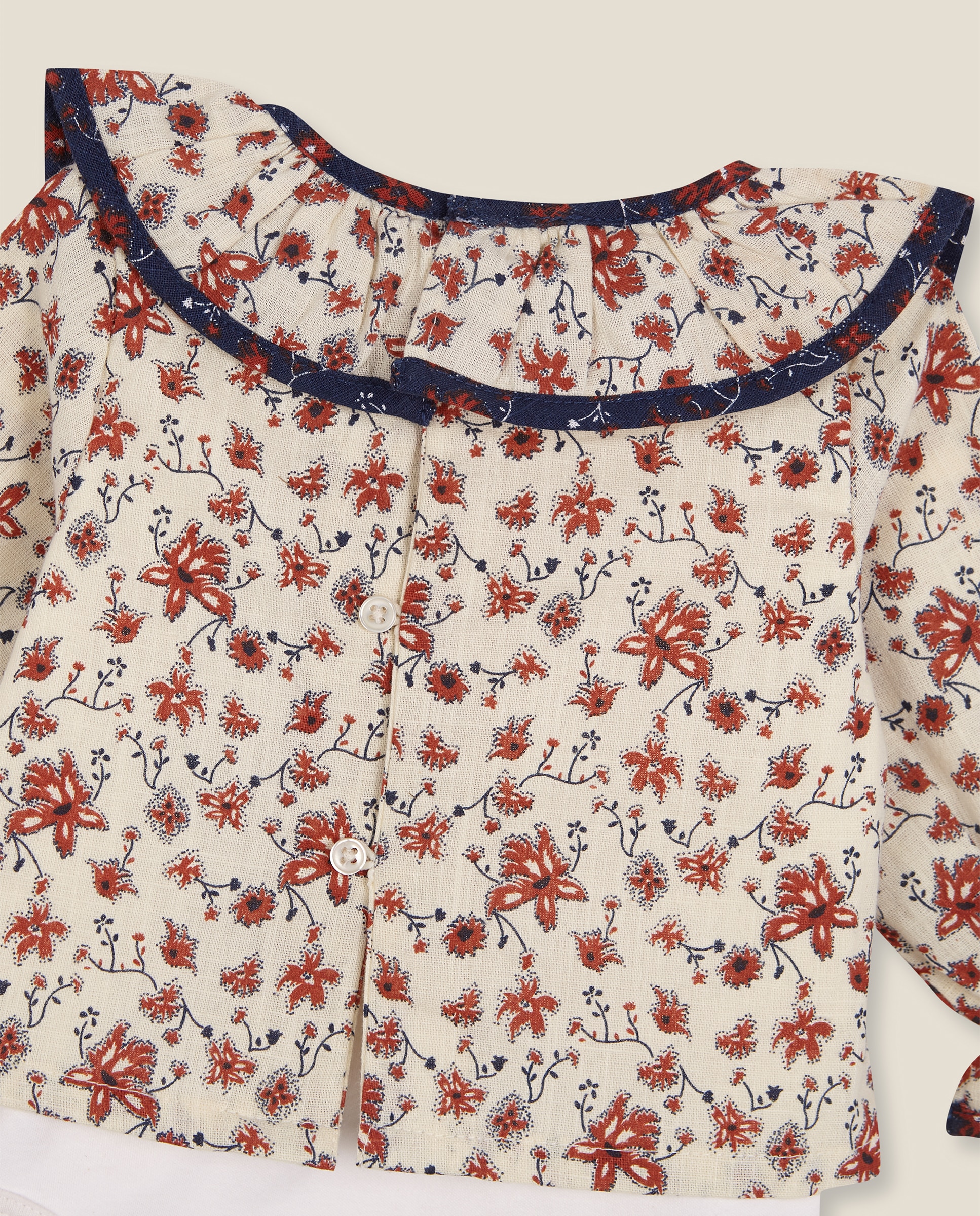 Camisa para Bebé com Estampado Floral Amarelo-4
