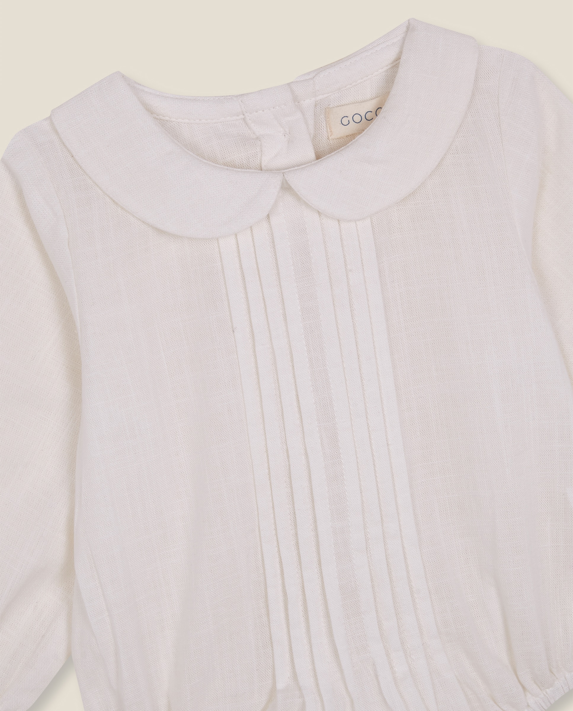 Camisa Body para Bebé com Pregas Branco-3