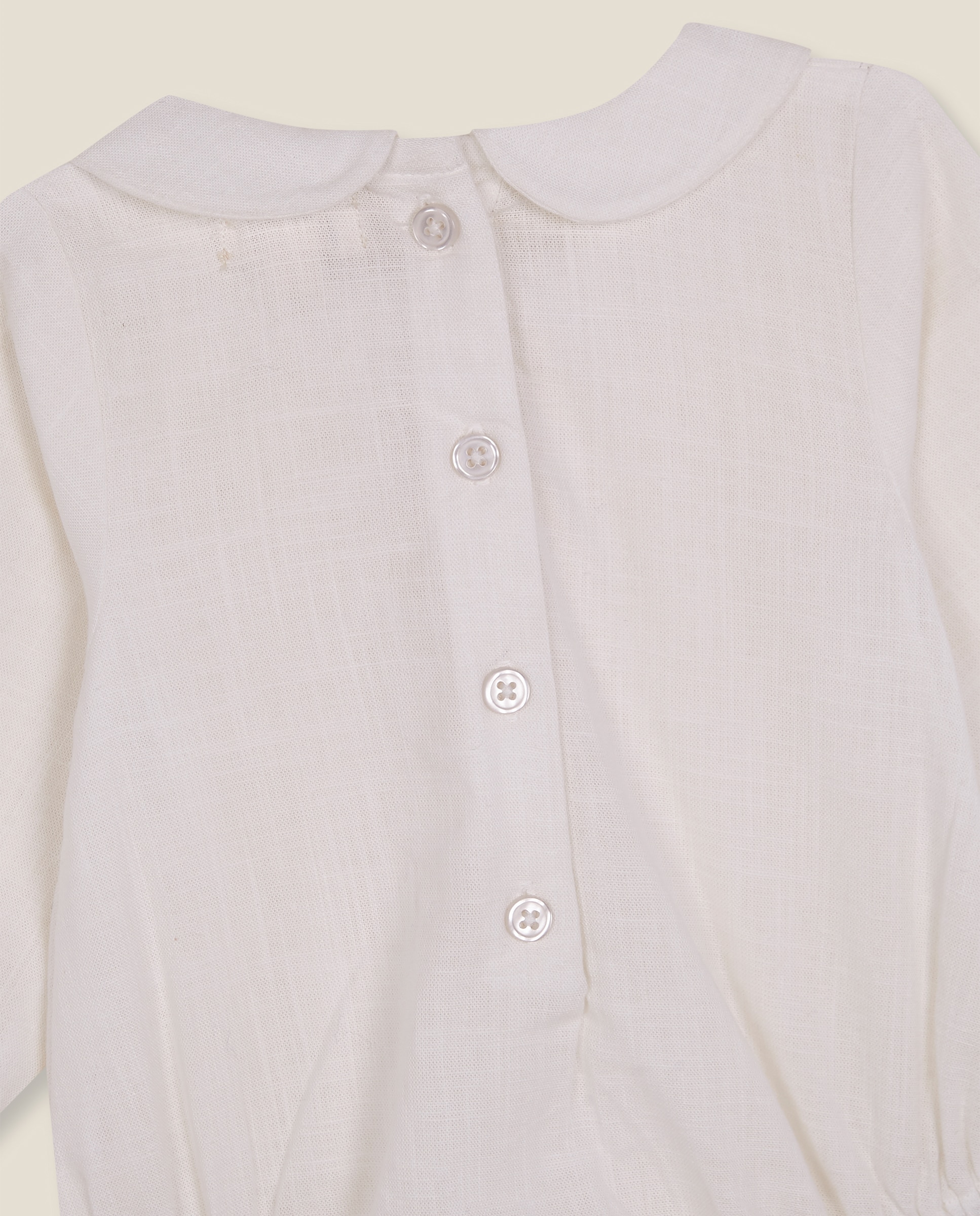 Camisa Body para Bebé com Pregas Branco-4