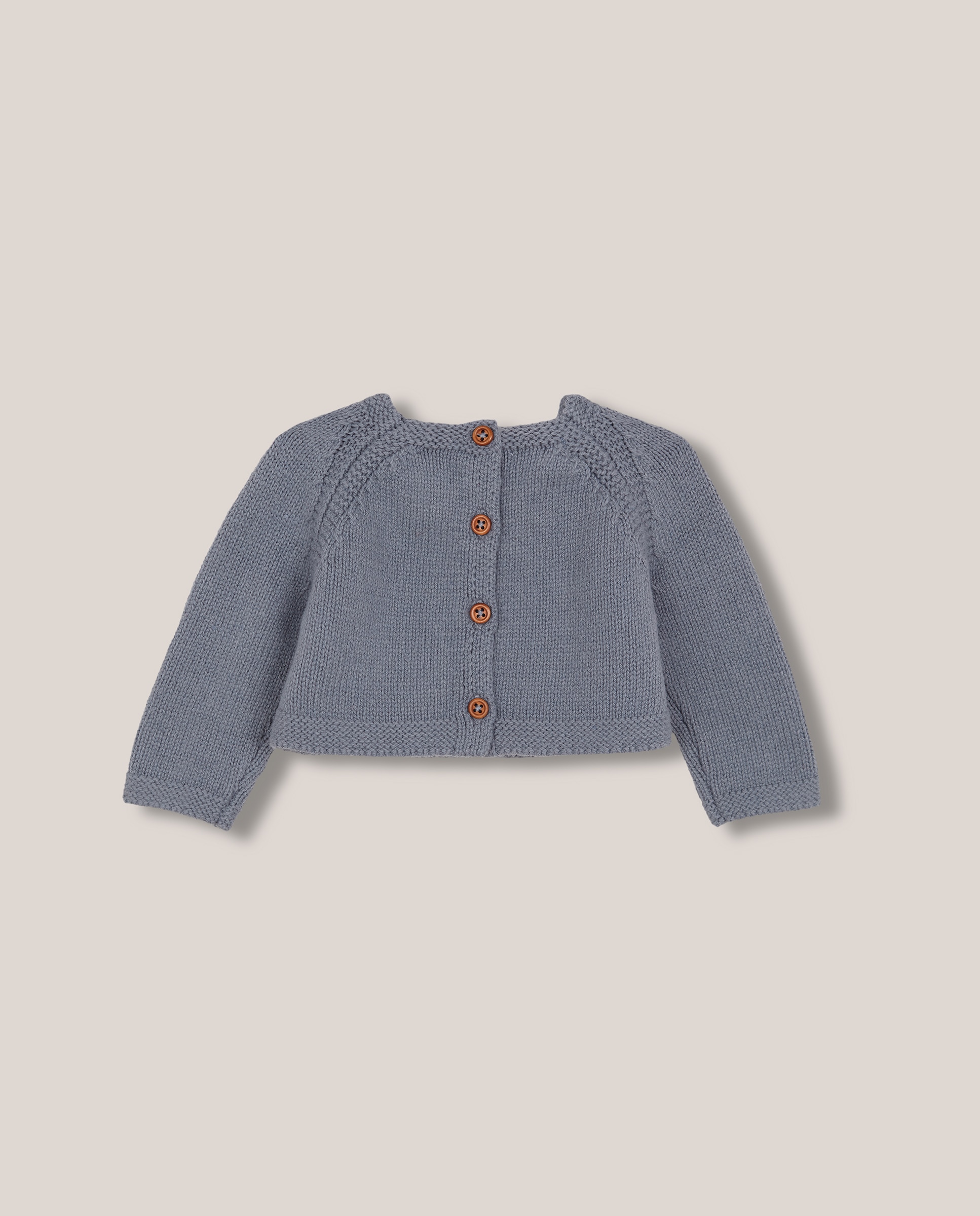 Camisola para Bebé de Malha com Tranças Azul-2