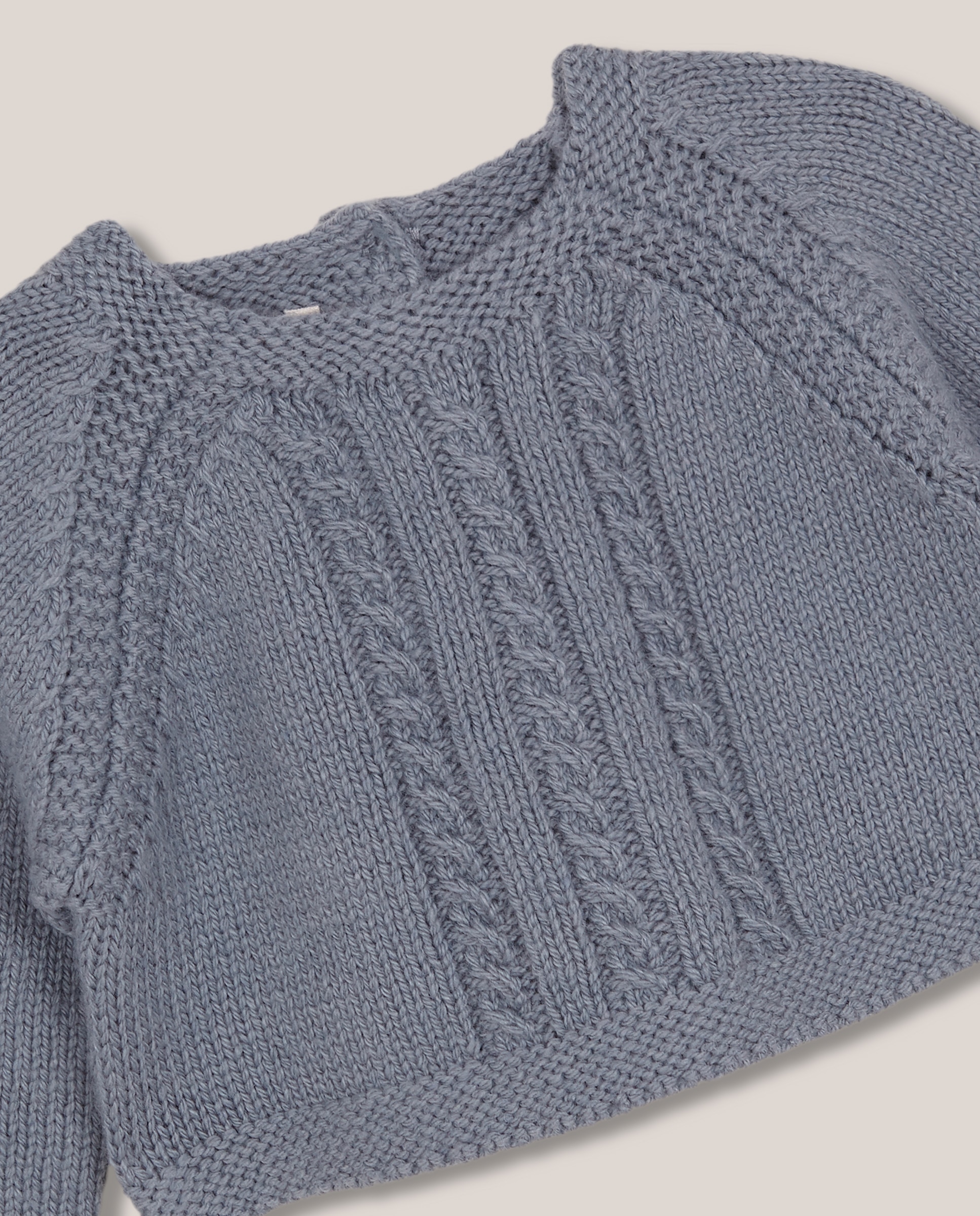 Camisola para Bebé de Malha com Tranças Azul-3