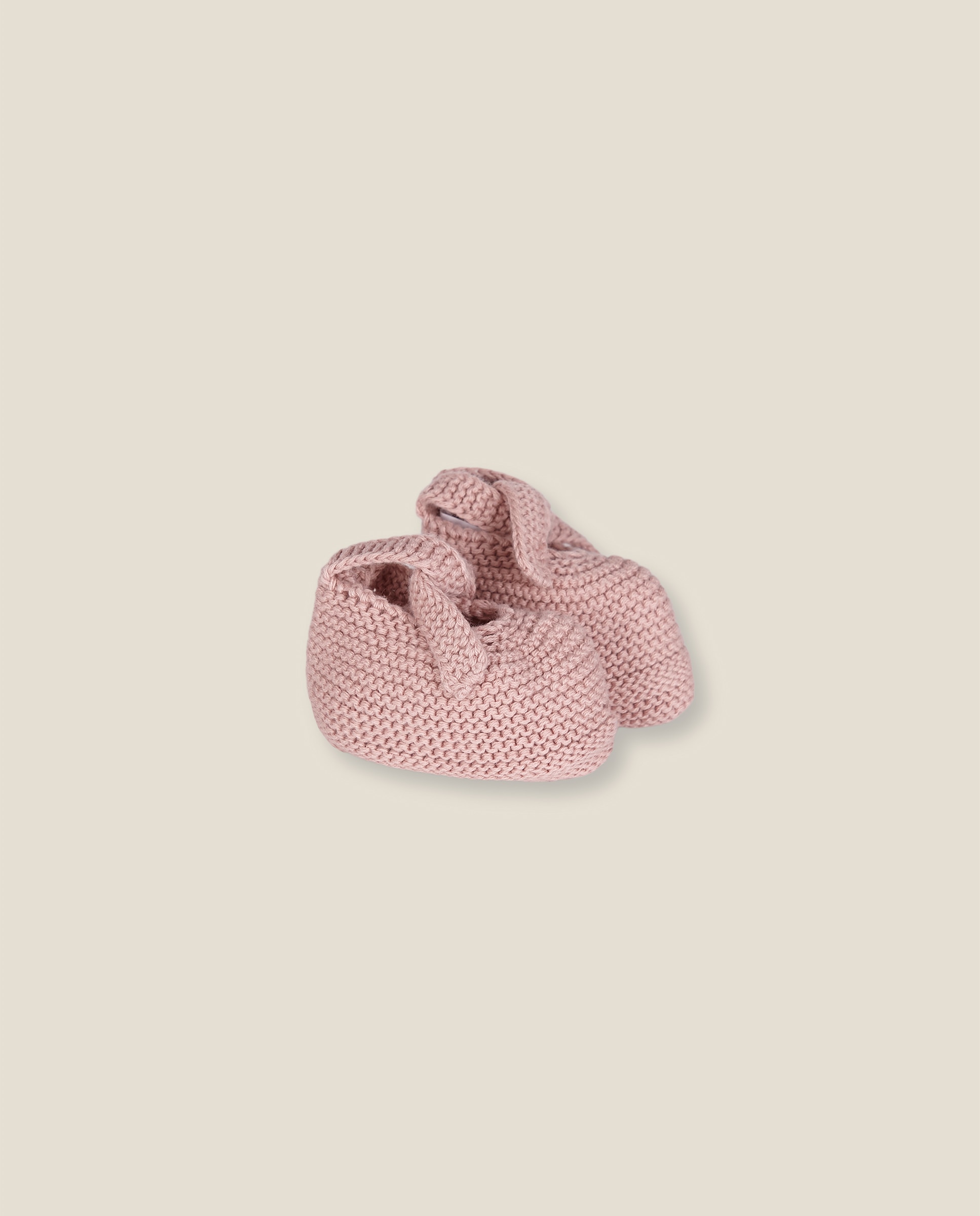 Sapatinhos de Bebé de Malha com Laço e Bordado Rosa-2