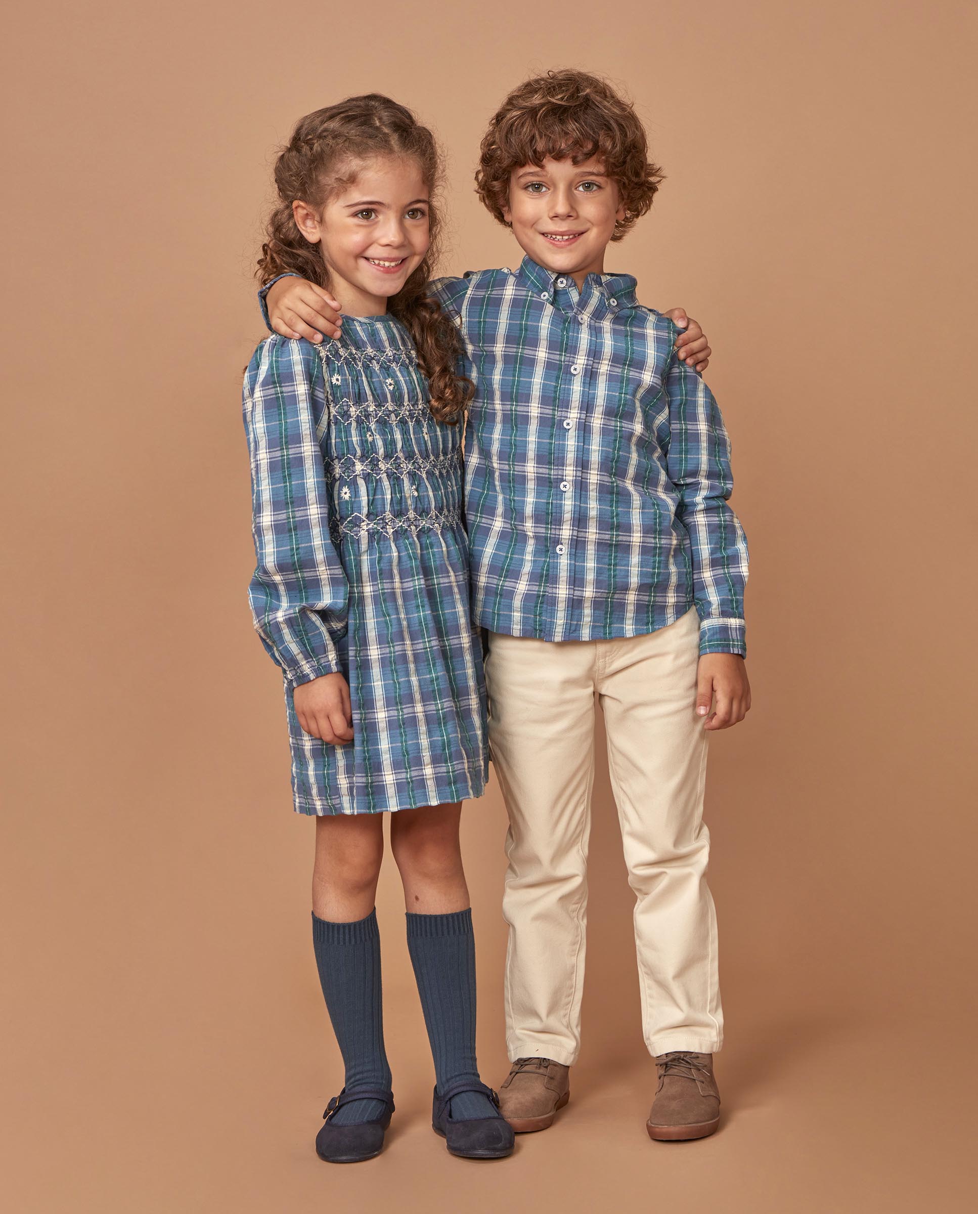Camisa Aos Quadrados em Seersucker Verde-escuro-7
