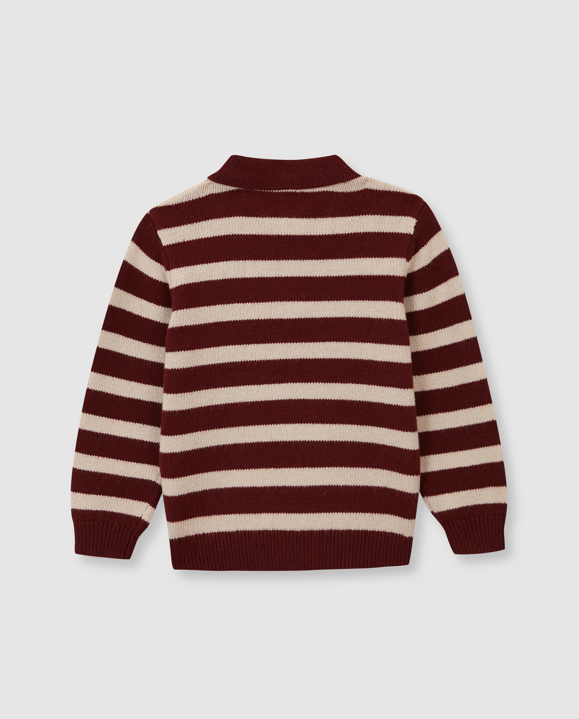 Camisola Infantil com Intarsia de Moto Vermelho-4