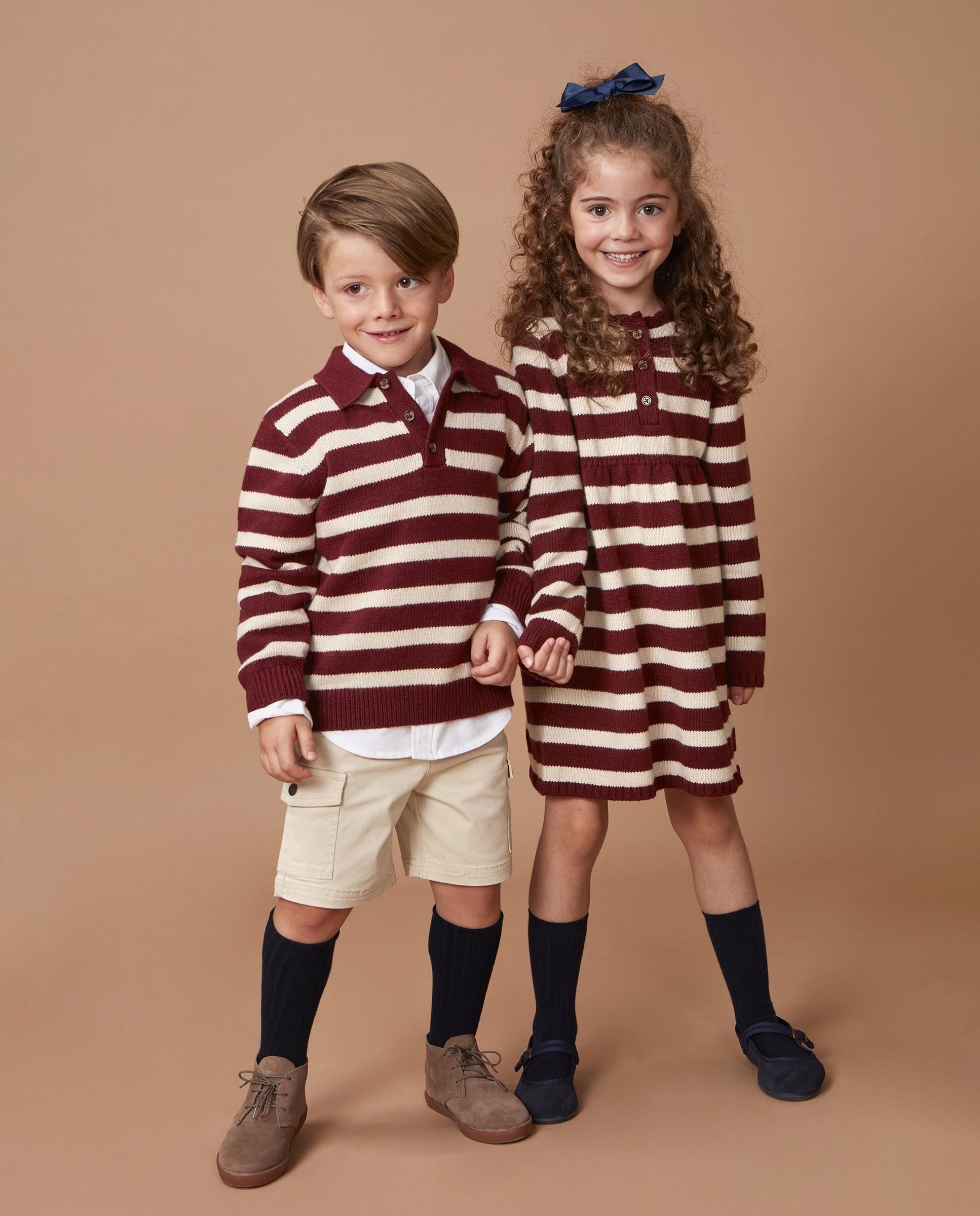 Camisola Infantil com Intarsia de Moto Vermelho-7