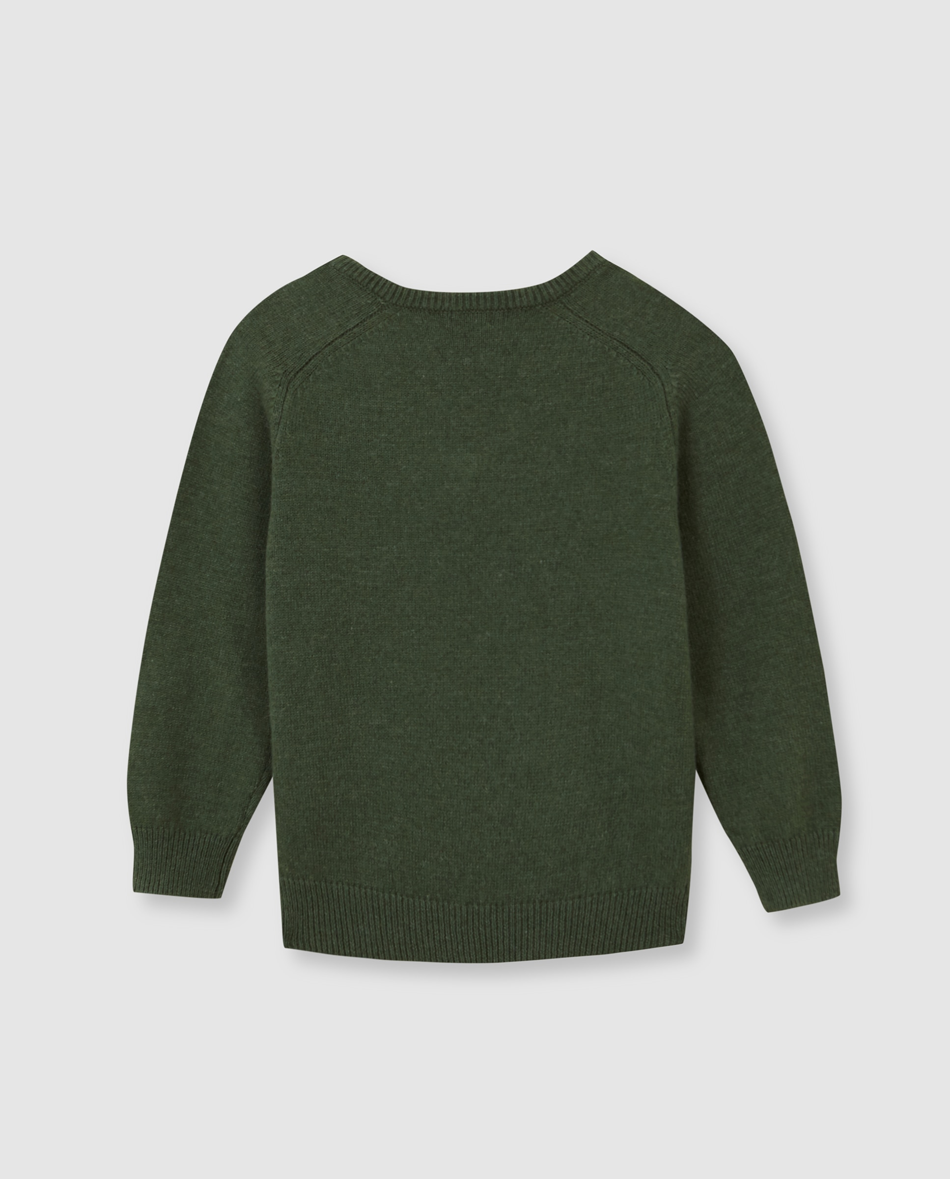 Camisola Infantil com Gola em V e Canelado Verde-claro-2