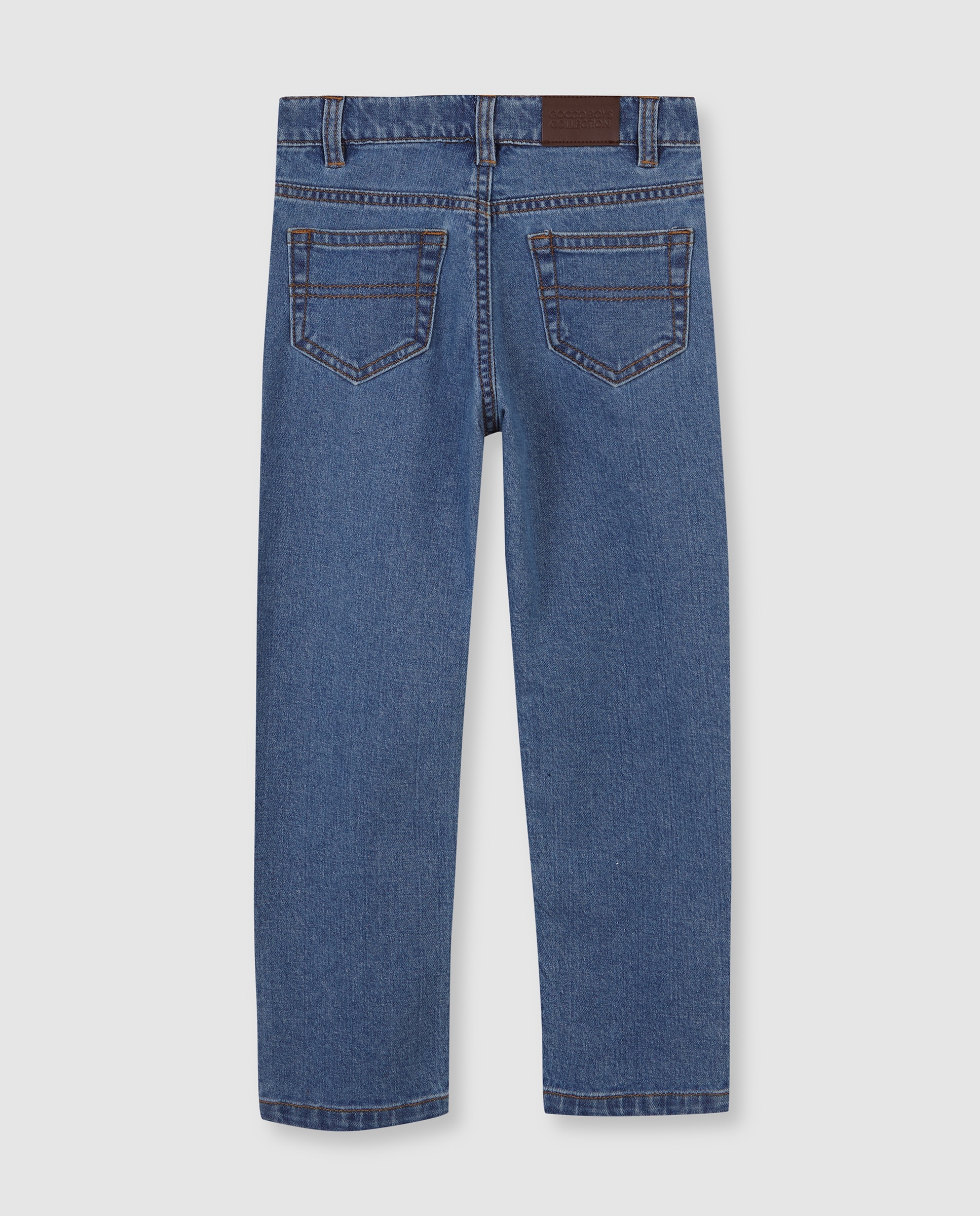 Calças Denim Infantil de Cinco Bolsos Azul-claro-2