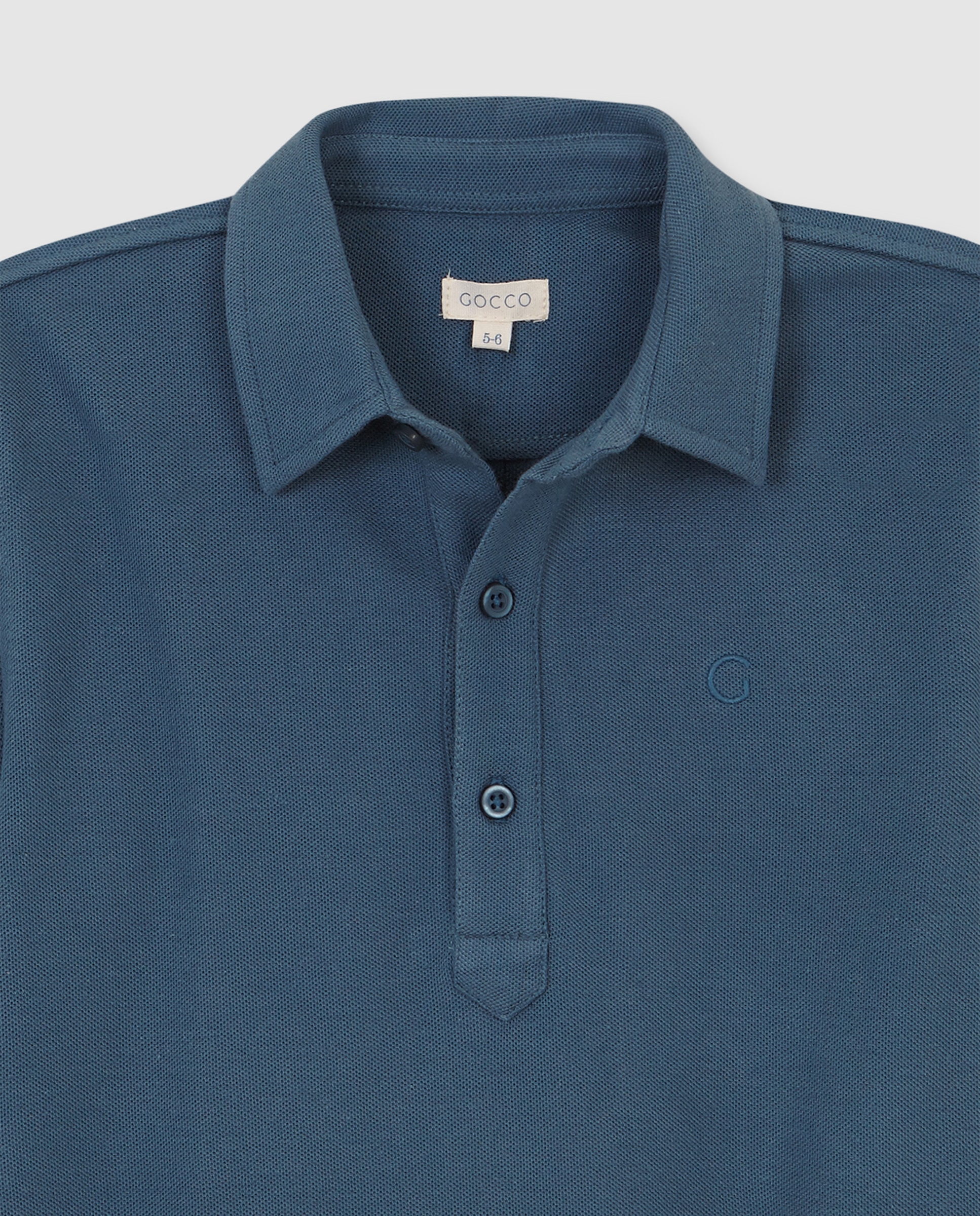 Polo Infantil de Piqué com Tapeta de Botões Azul-3