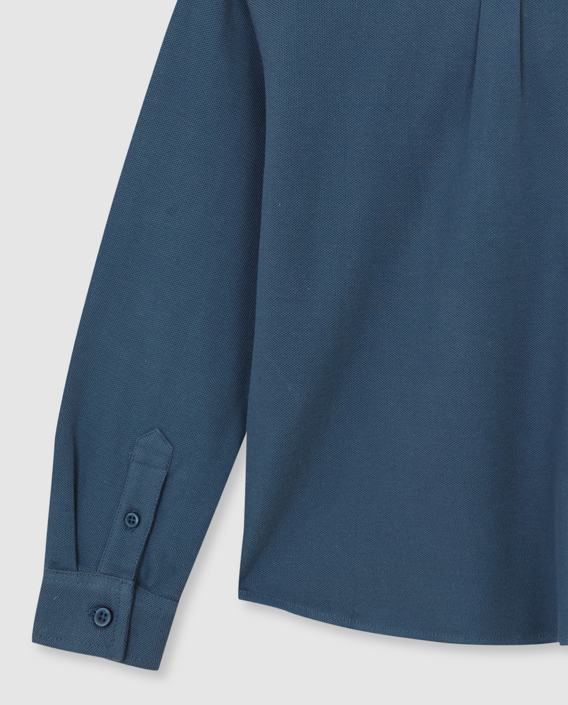 Polo Infantil de Piqué com Tapeta de Botões Azul-4