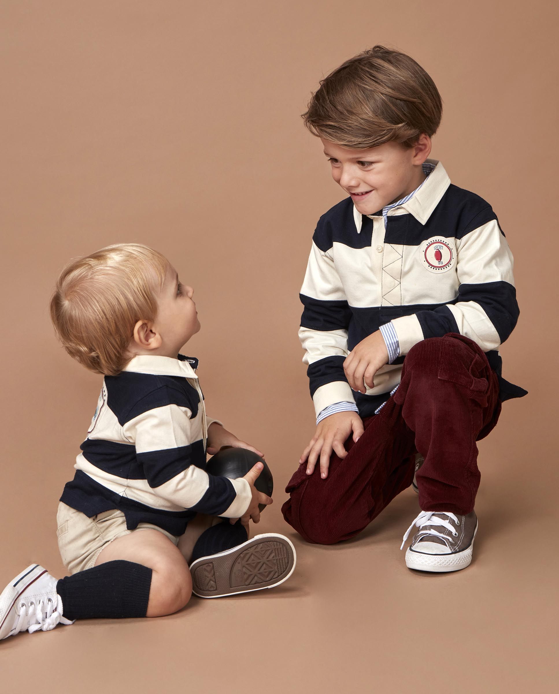 Polo Infantil Às Riscas com Patch Decorativo Azul-marinho-7