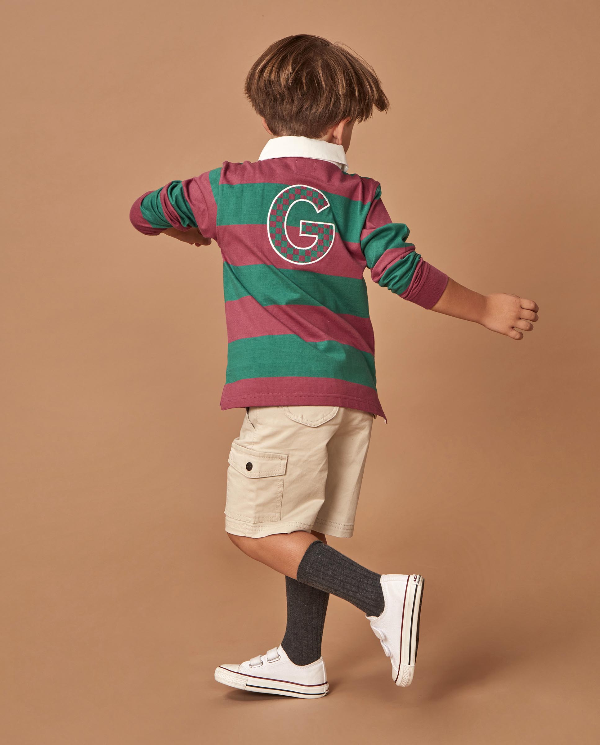 Polo Infantil com Bordado e Patch Estampado Rosa-2