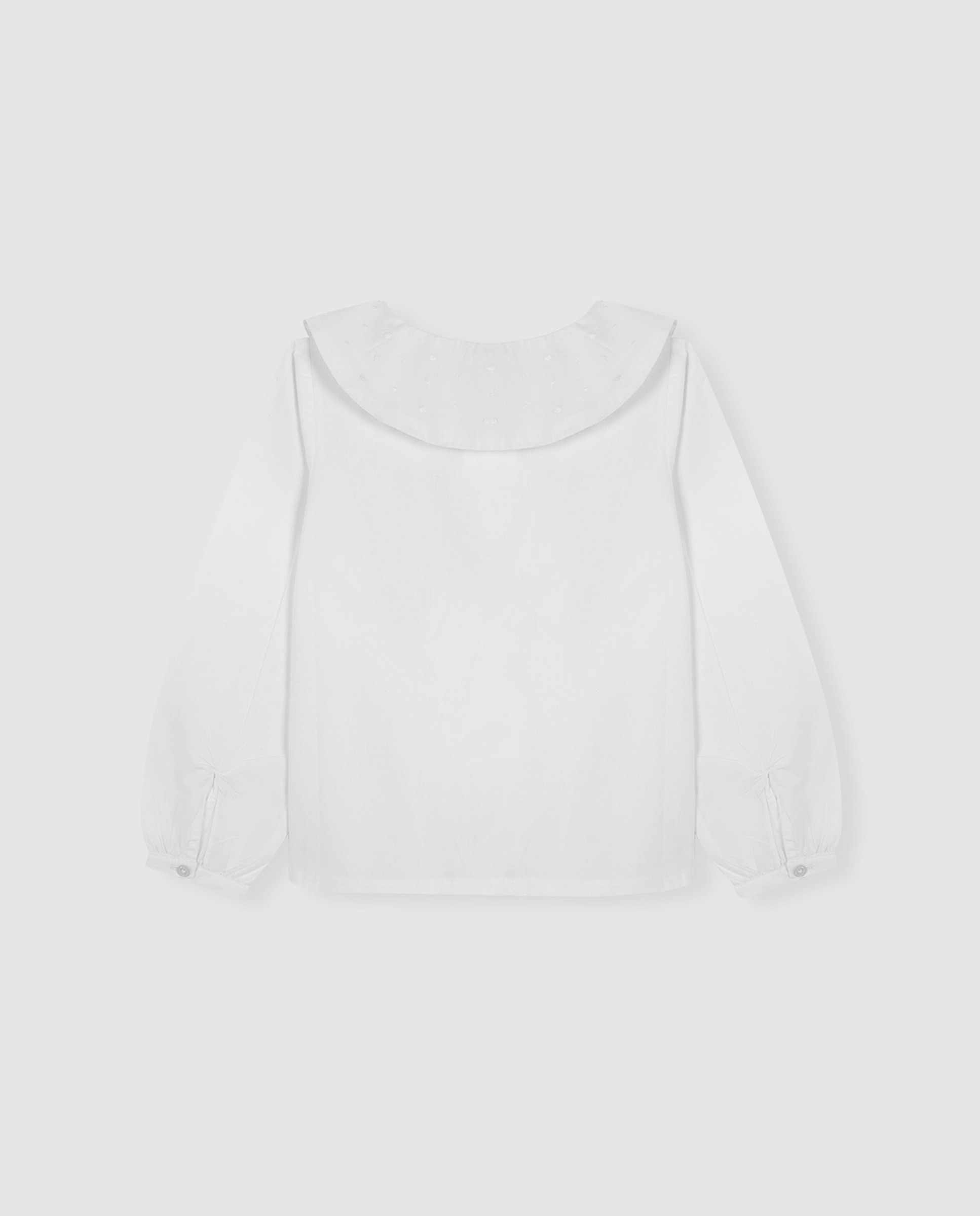 Blusa Infantil com Gola Bordada Branco-4