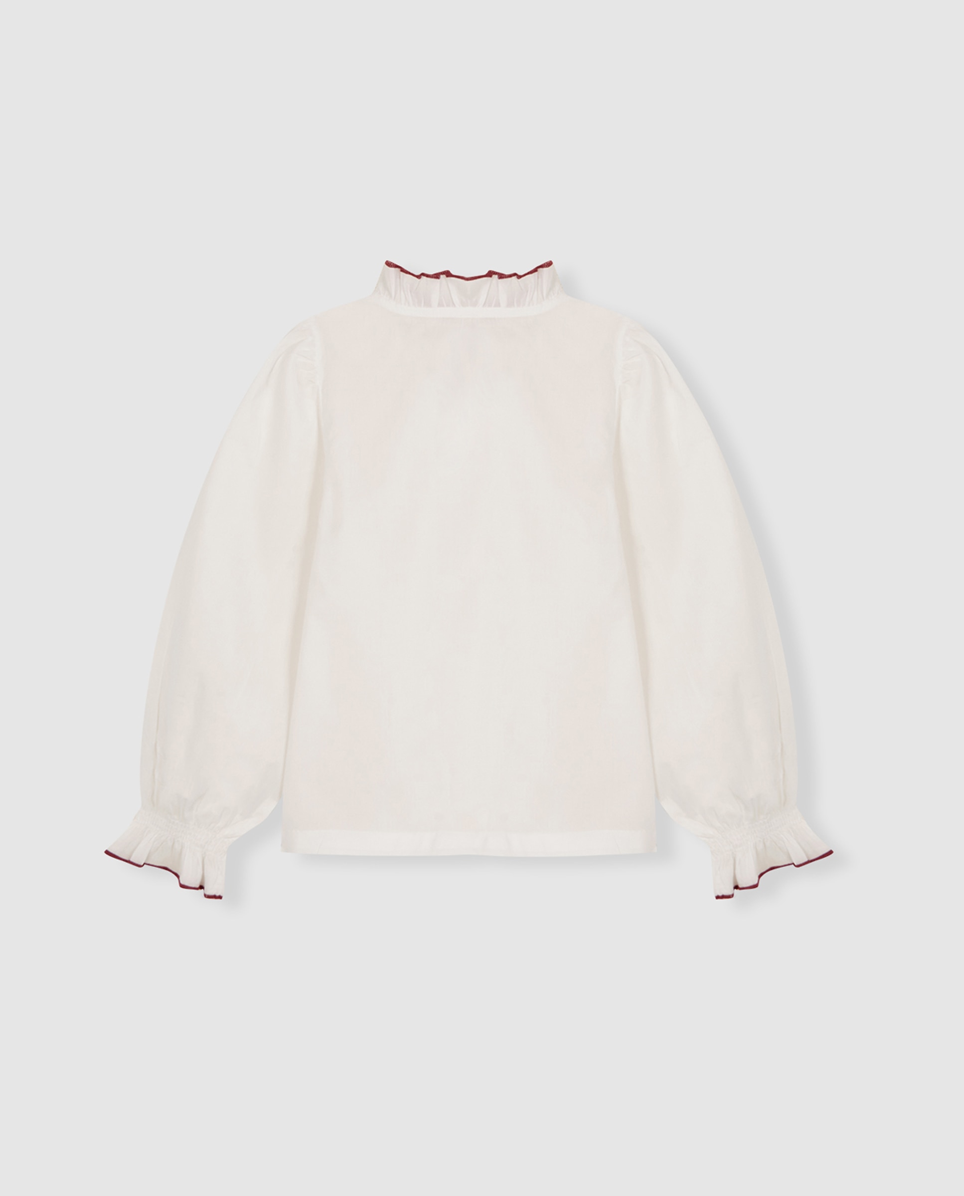 Camisa Infantil com Gola Folho Branco-2