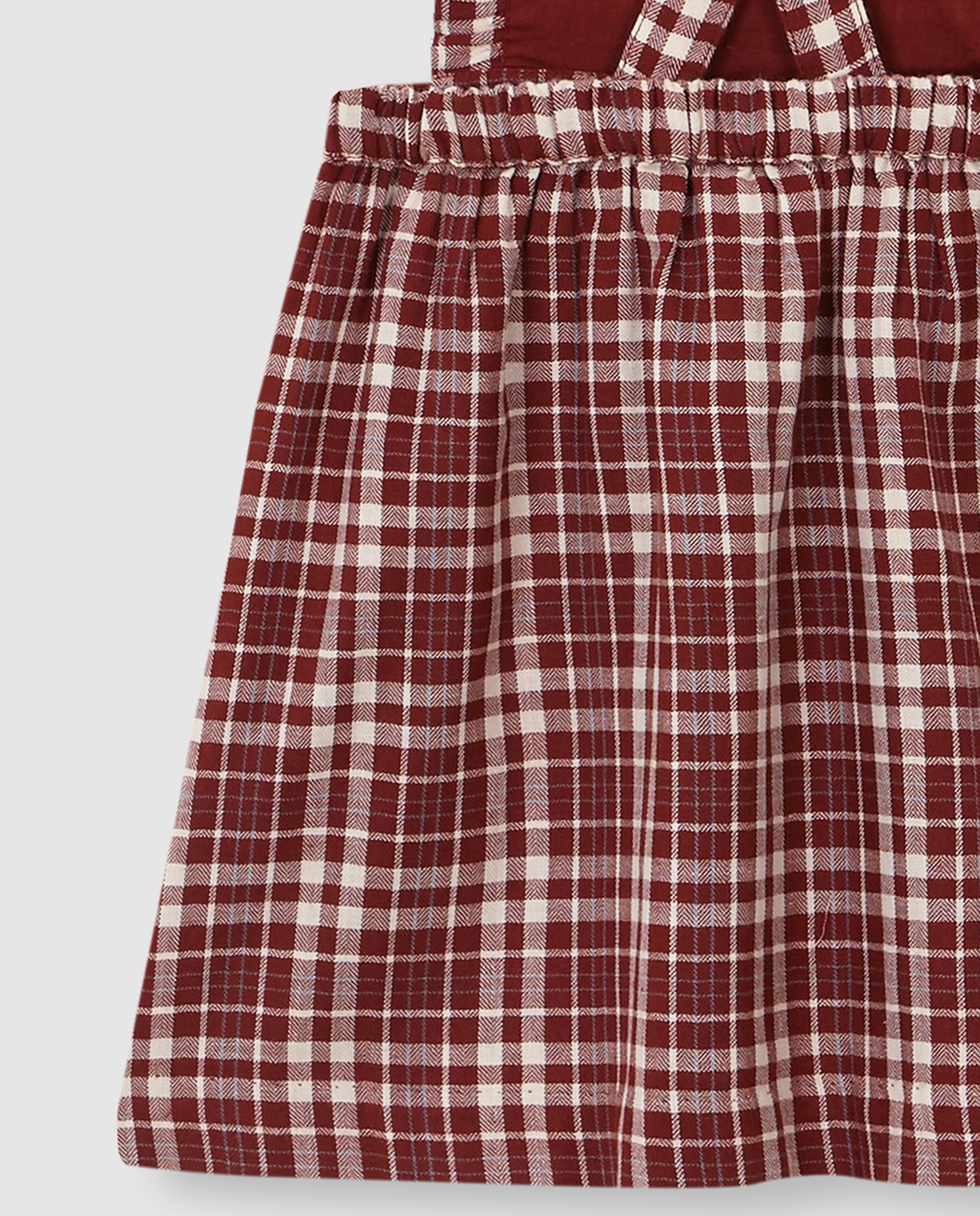 Vestido Curto Infantil Aos Quadrados com Folho Laranja-6