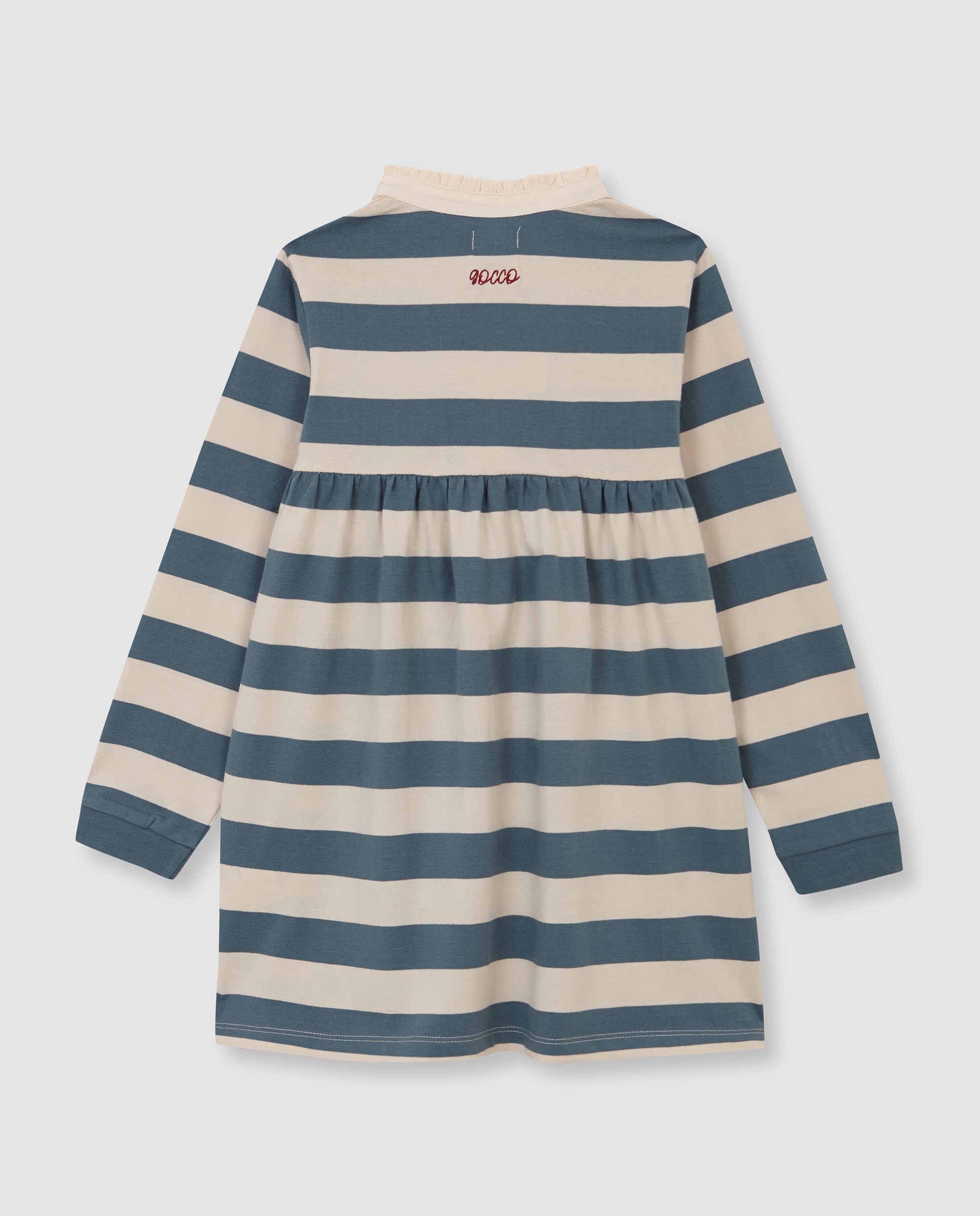 Vestido Polo Infantil com Bordado Azul-4
