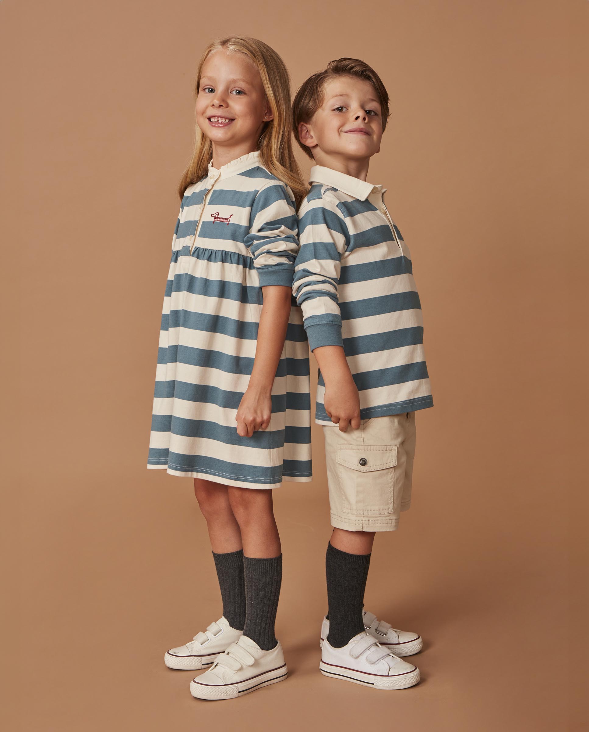 Vestido Polo Infantil com Bordado Azul-7