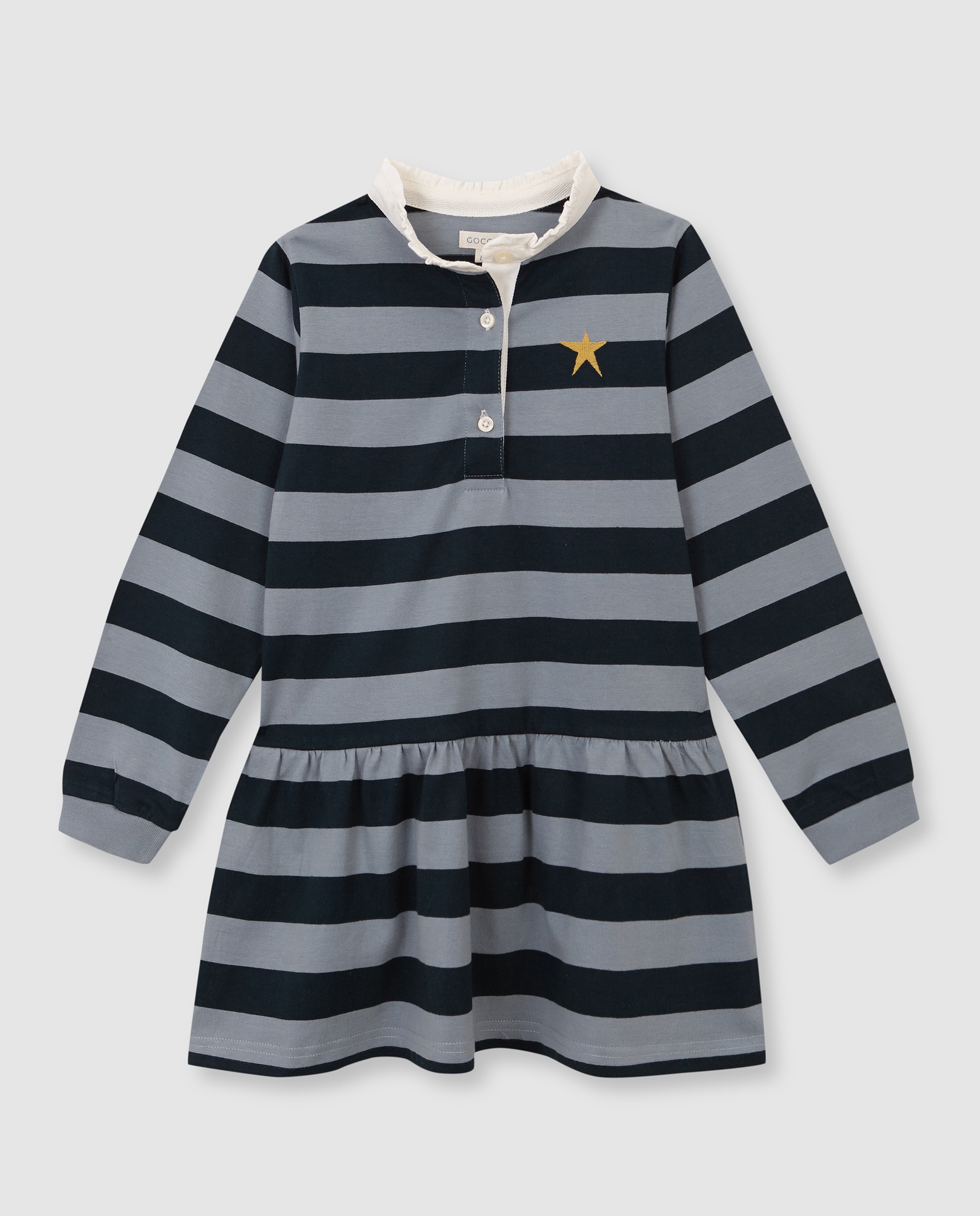 Vestido Polo Infantil com Estrela Verde-escuro-3