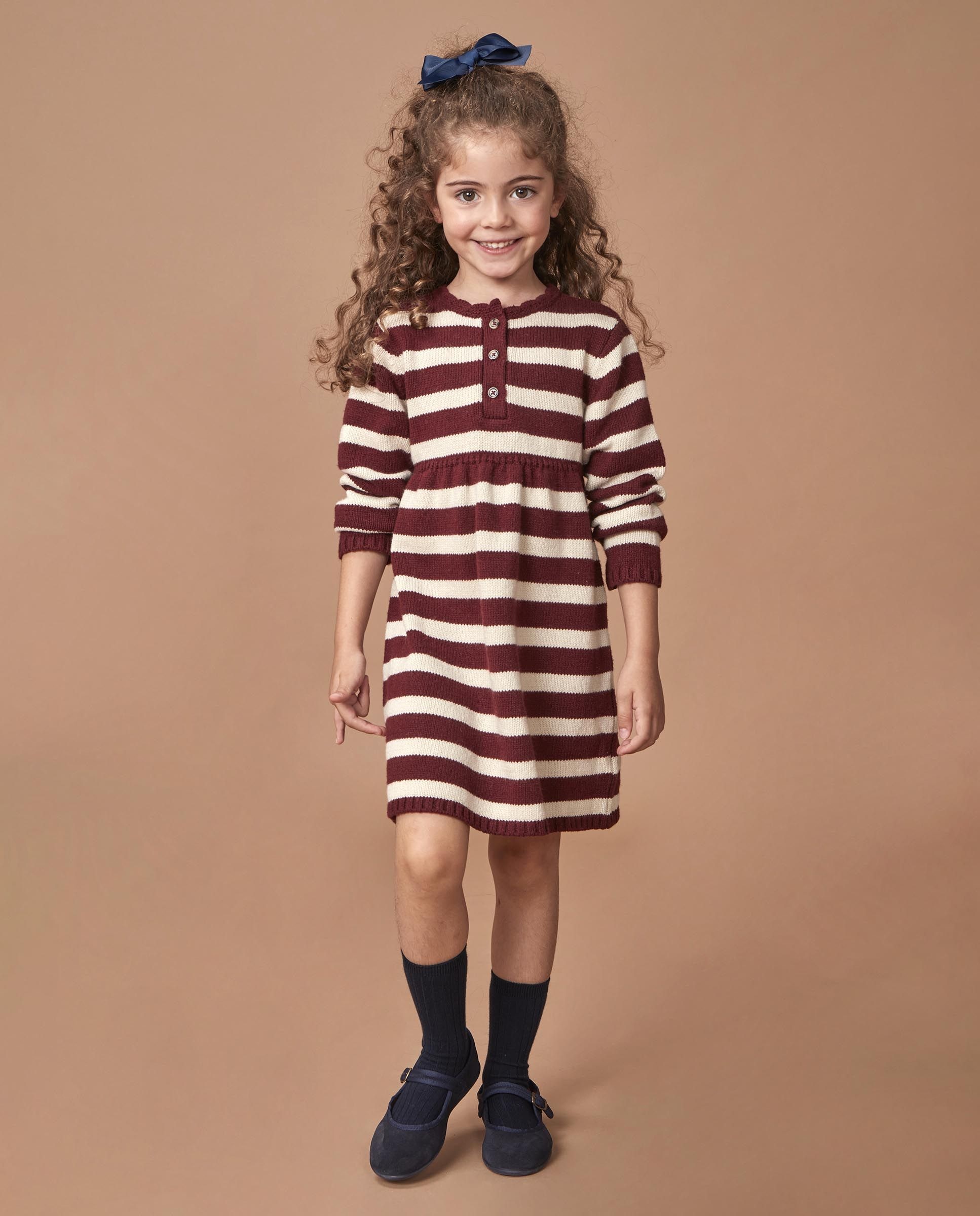 Imagem 0 de Vestido Polo Infantil de Malha Às Riscas