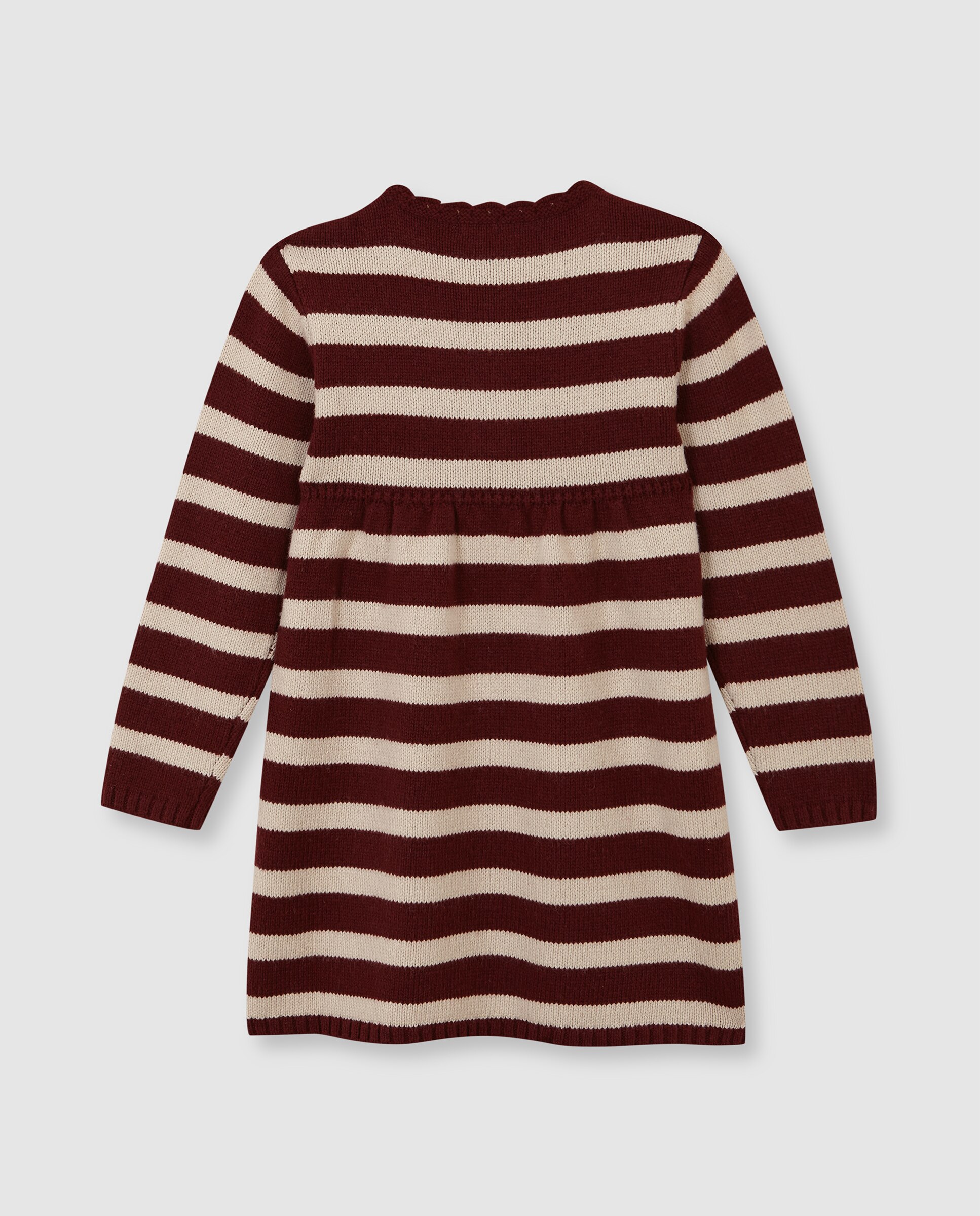 Vestido Polo Infantil de Malha Às Riscas Vermelho-4
