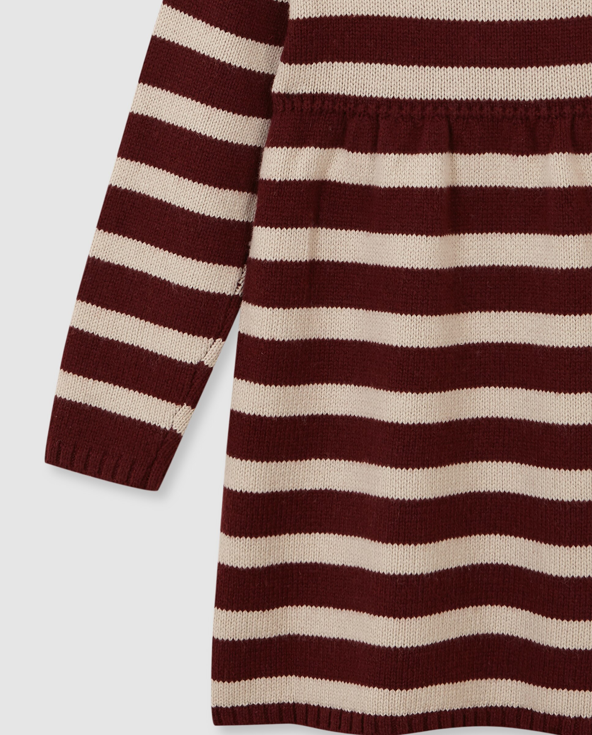 Vestido Polo Infantil de Malha Às Riscas Vermelho-6