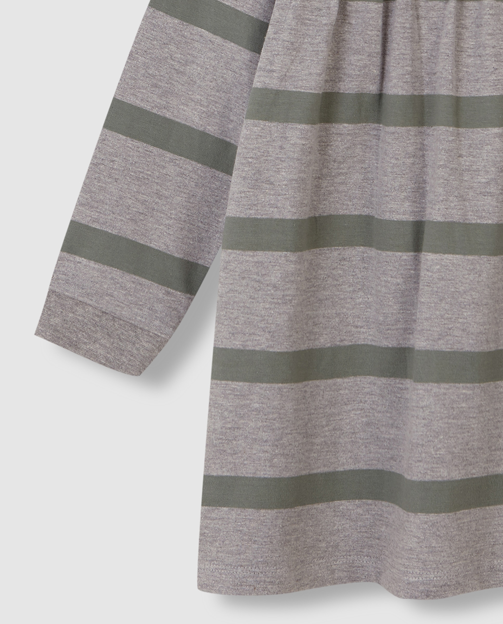 Vestido Polo Infantil Às Riscas com Bordado Cinzento-6