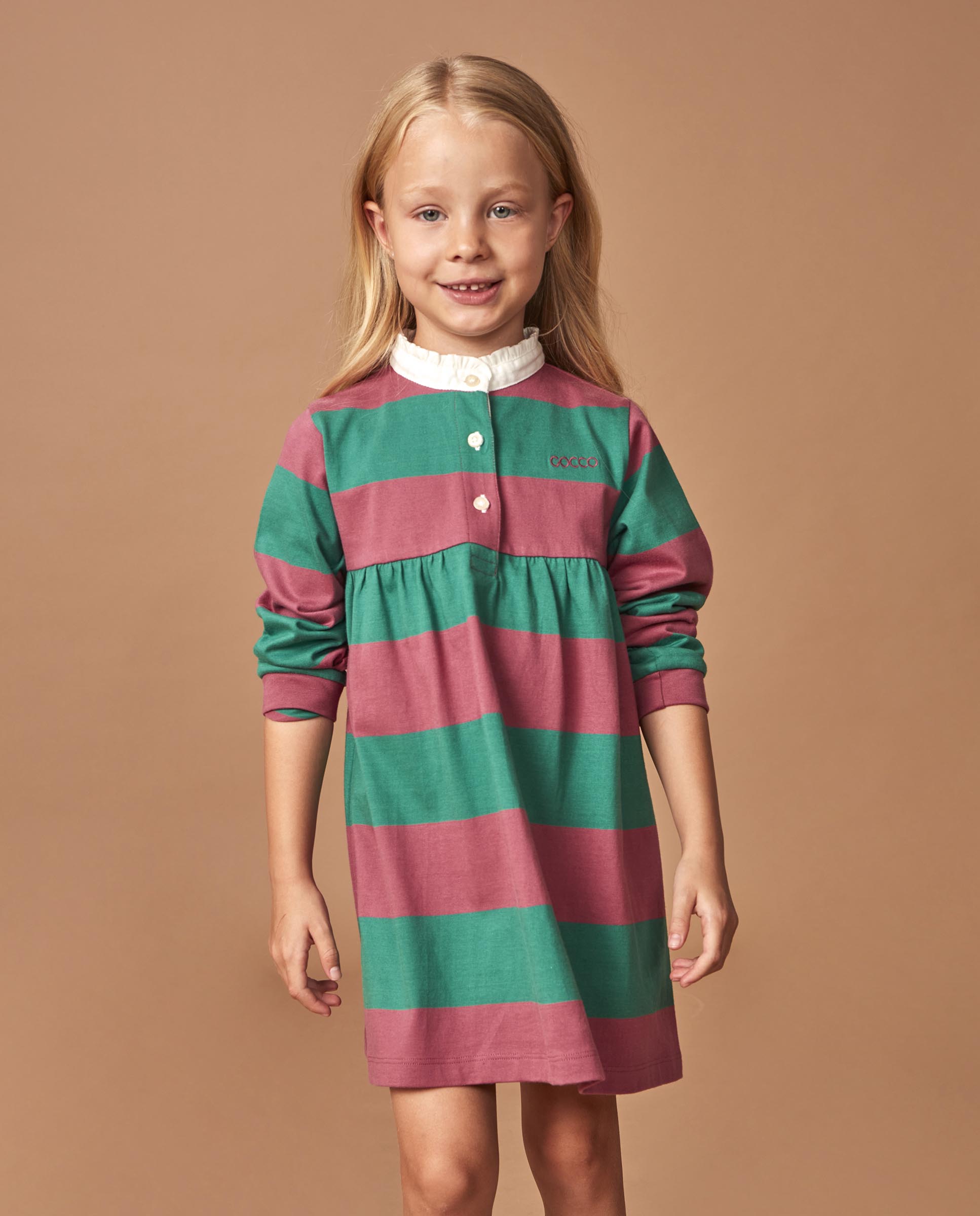 Vestido Polo Infantil com Patch Rosa-2