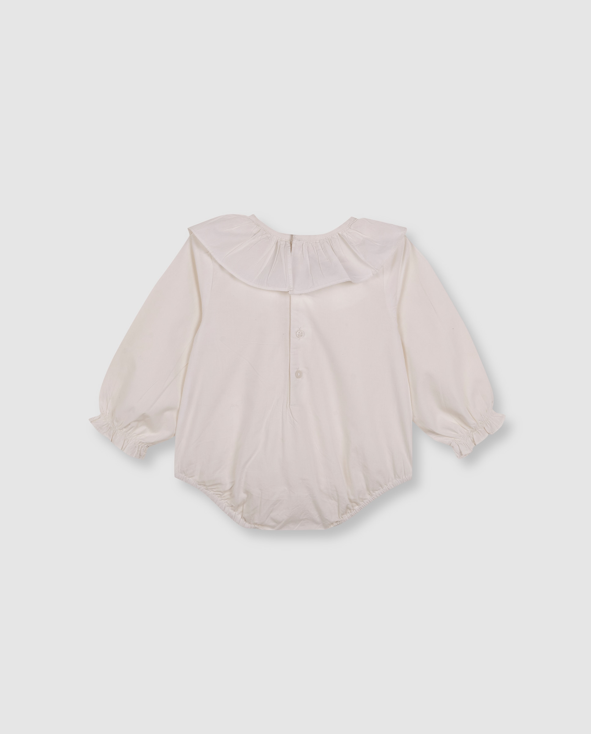 Camisa Body para Bebé com Gola Folho Branco-2