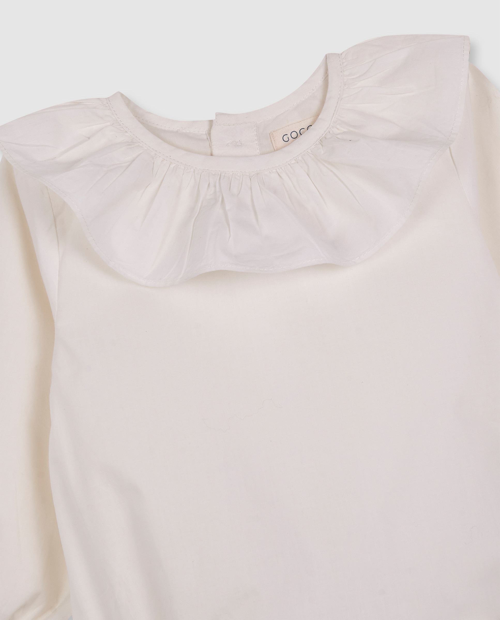 Camisa Body para Bebé com Gola Folho Branco-3