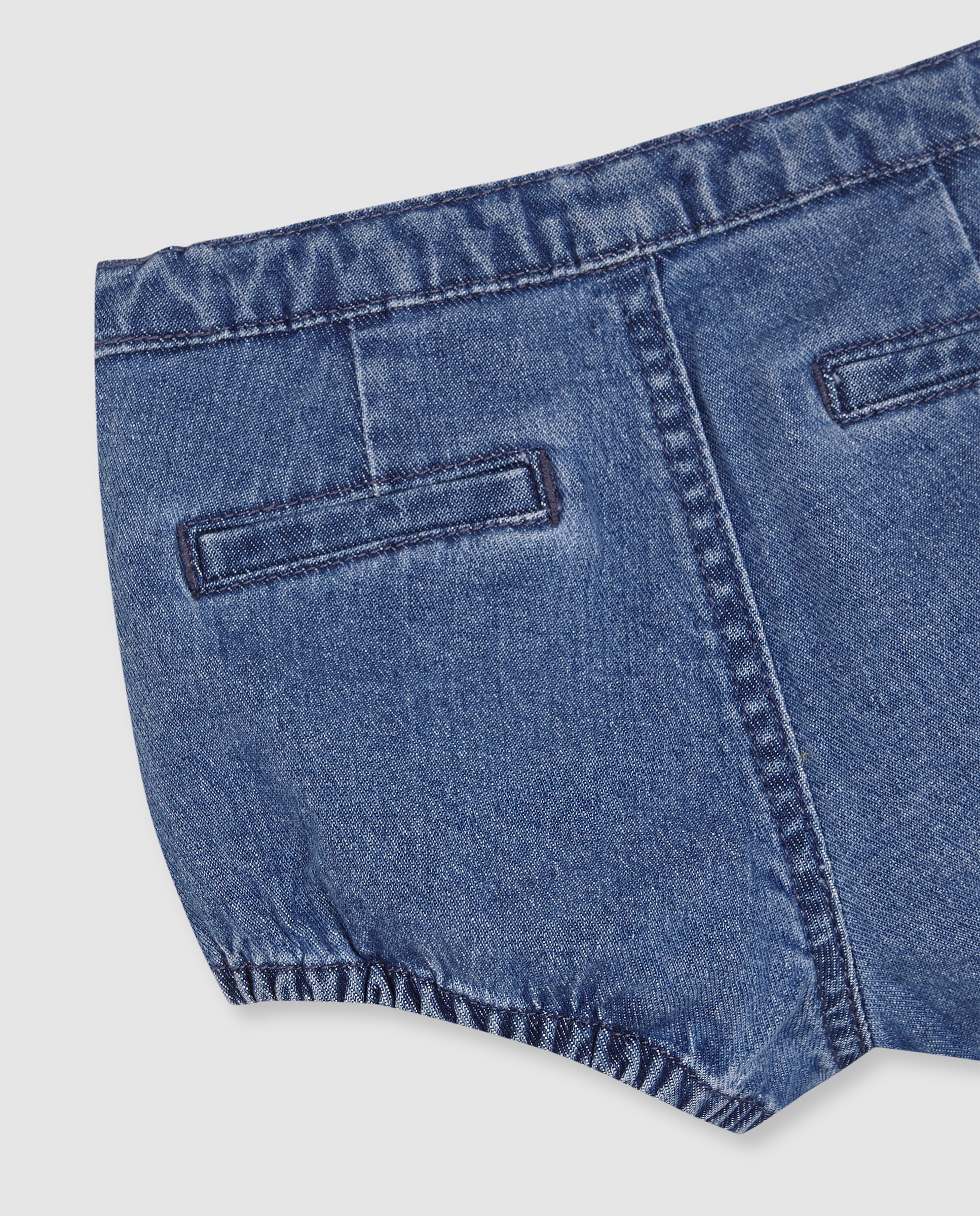 Bombacho Jeans para Bebé com Botões Azul-claro-4
