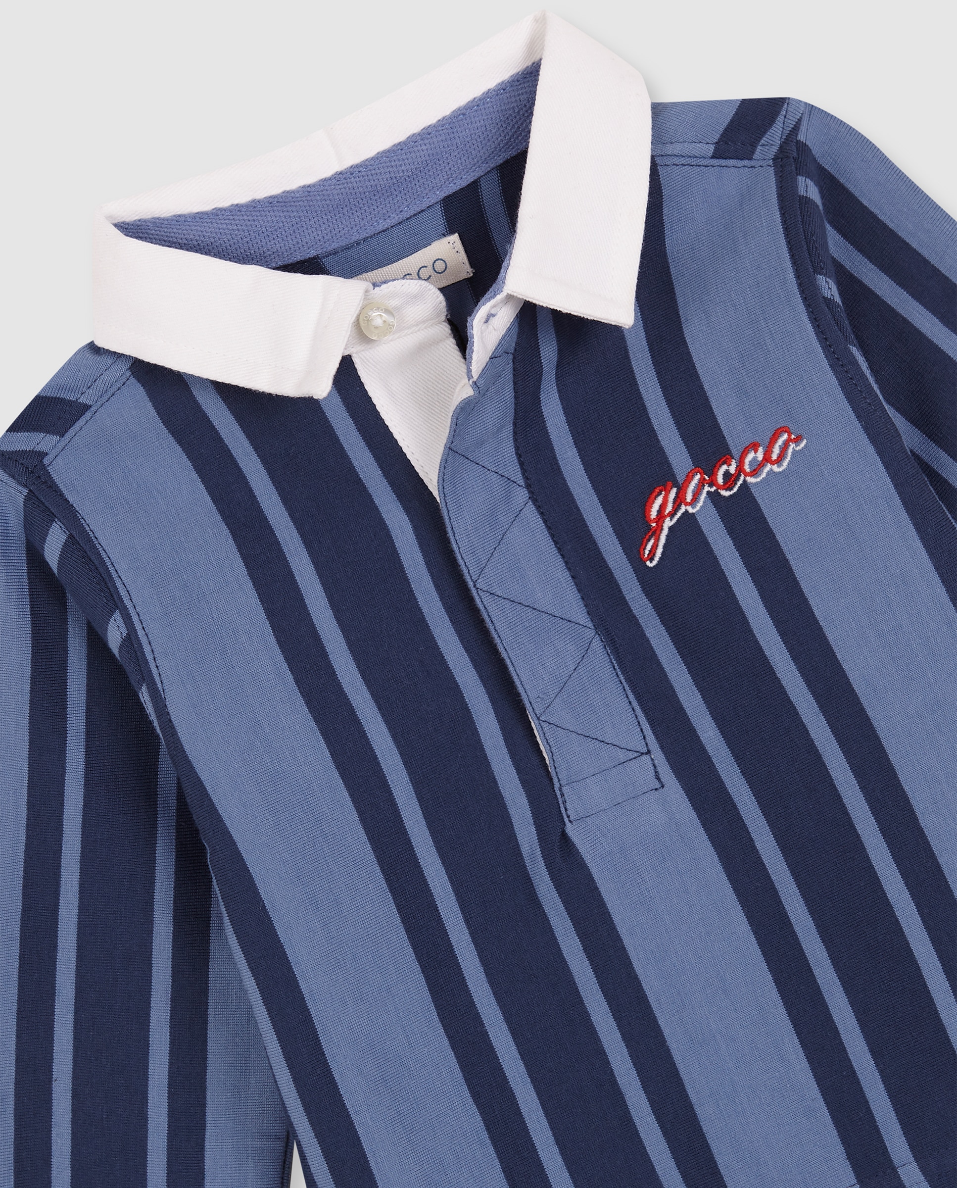 Polo para Bebé Às Riscas Verticais Azul-escuro-3