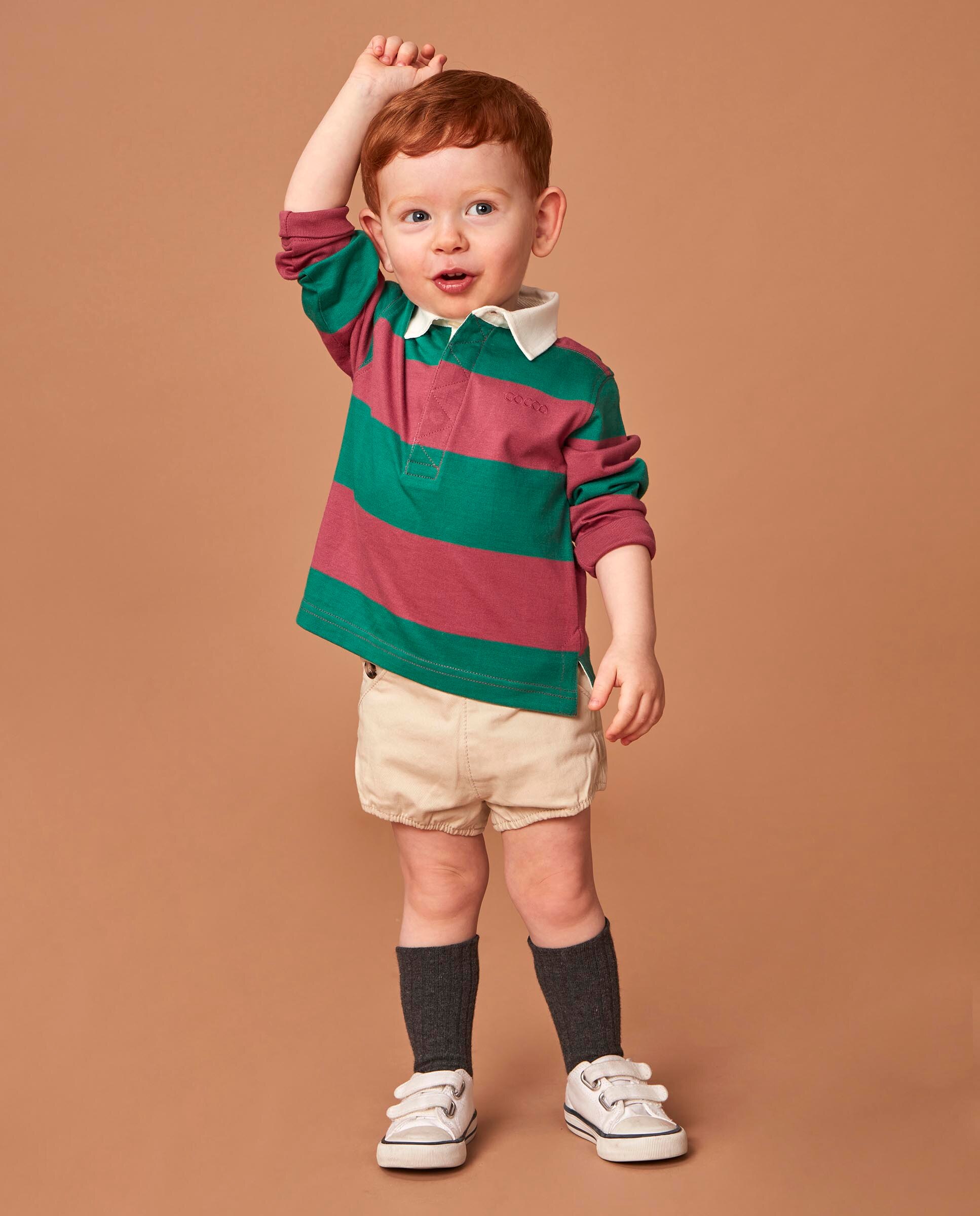 Polo para Bebé com Bordado e Patch Estampado Rosa-2